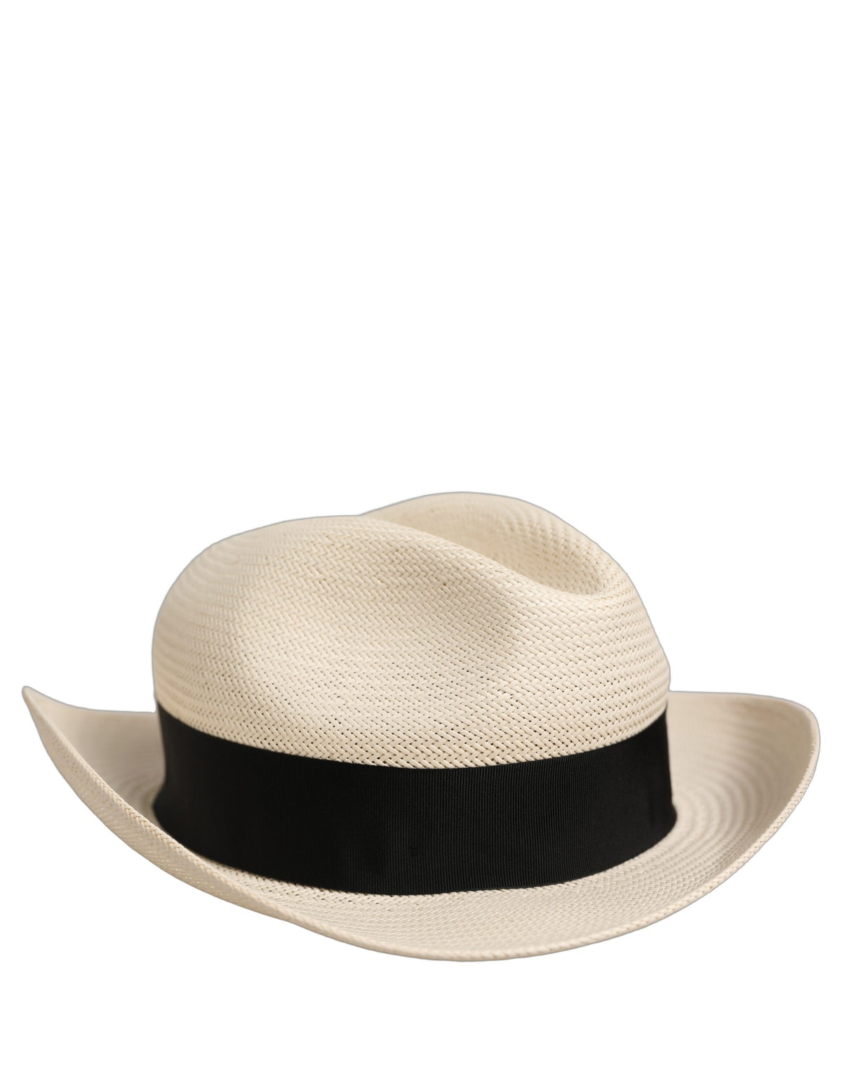 Dolce & Gabbana Men White Paper Straw Fedora Panama Capello Men's Hat