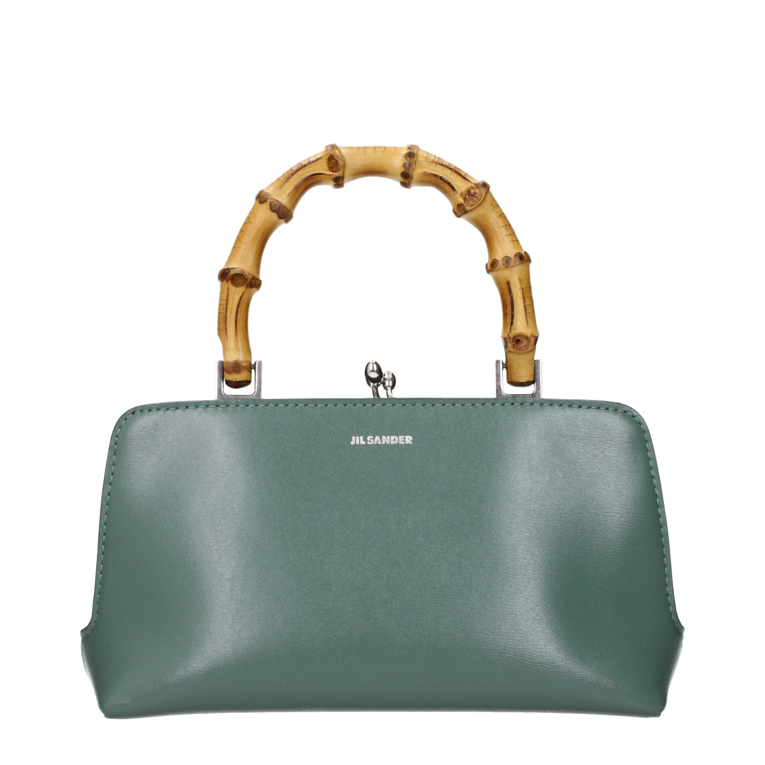 Jil Sander Green Leather Women's Handbag