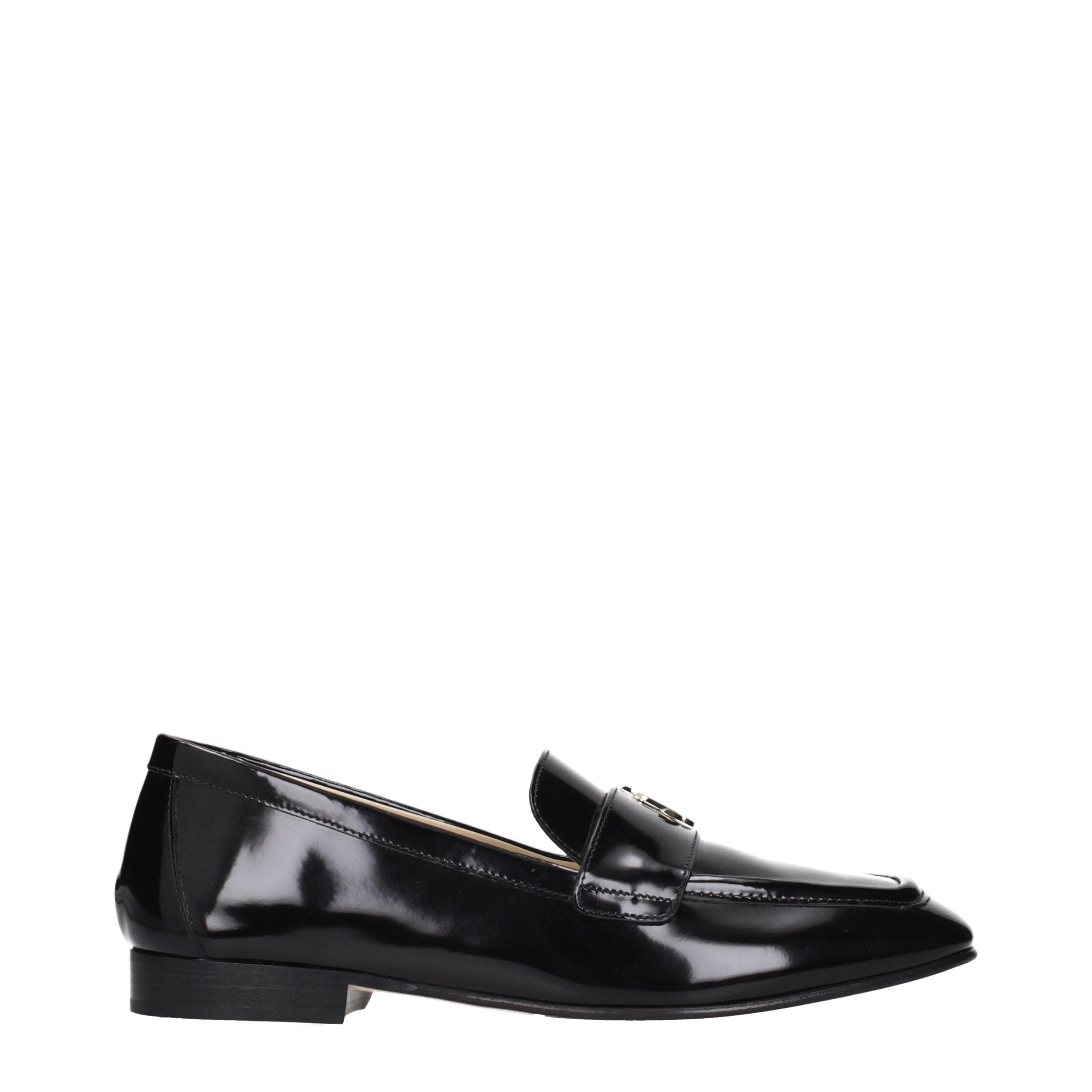 Jimmy Choo Black Leather Slip-On Women's Loafers