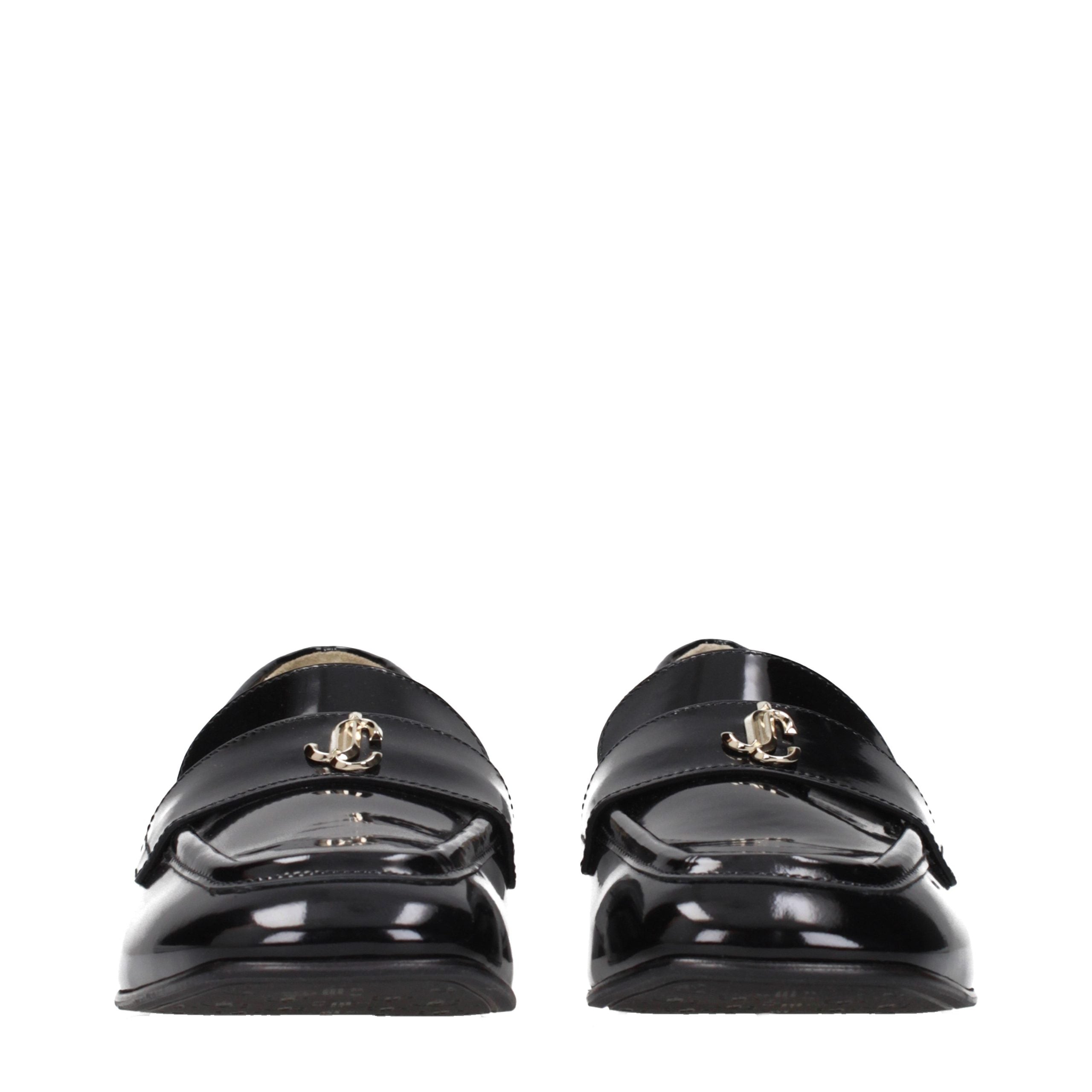 Jimmy Choo Black Leather Slip-On Women's Loafers