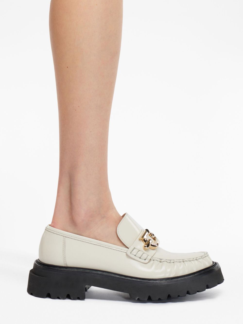 Ferragamo Women's Gancini-Plaque Leather Loafers