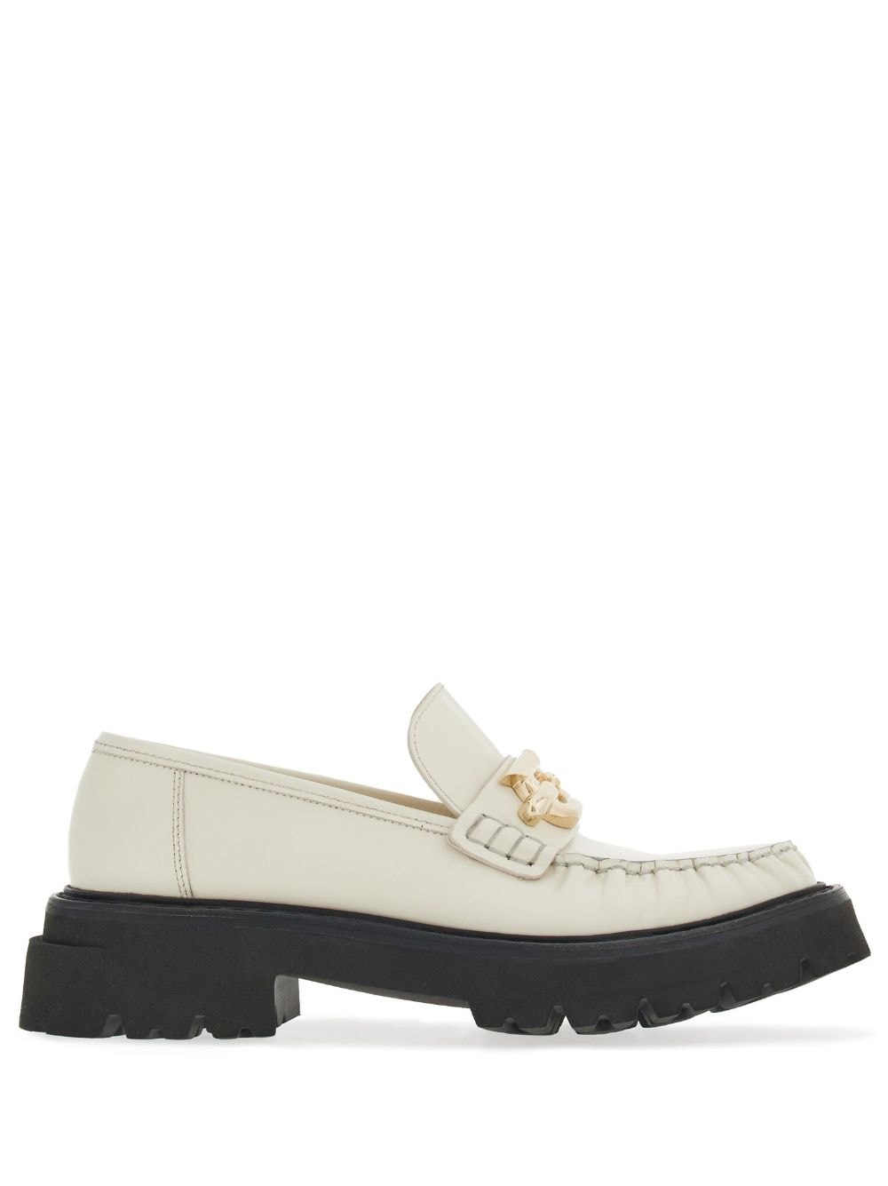 Ferragamo Women's Gancini-Plaque Leather Loafers