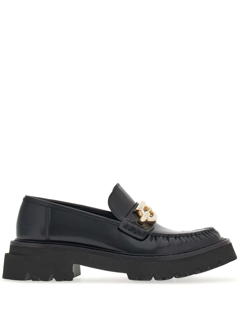 Ferragamo Women's Gancini-Buckle Leather Loafers