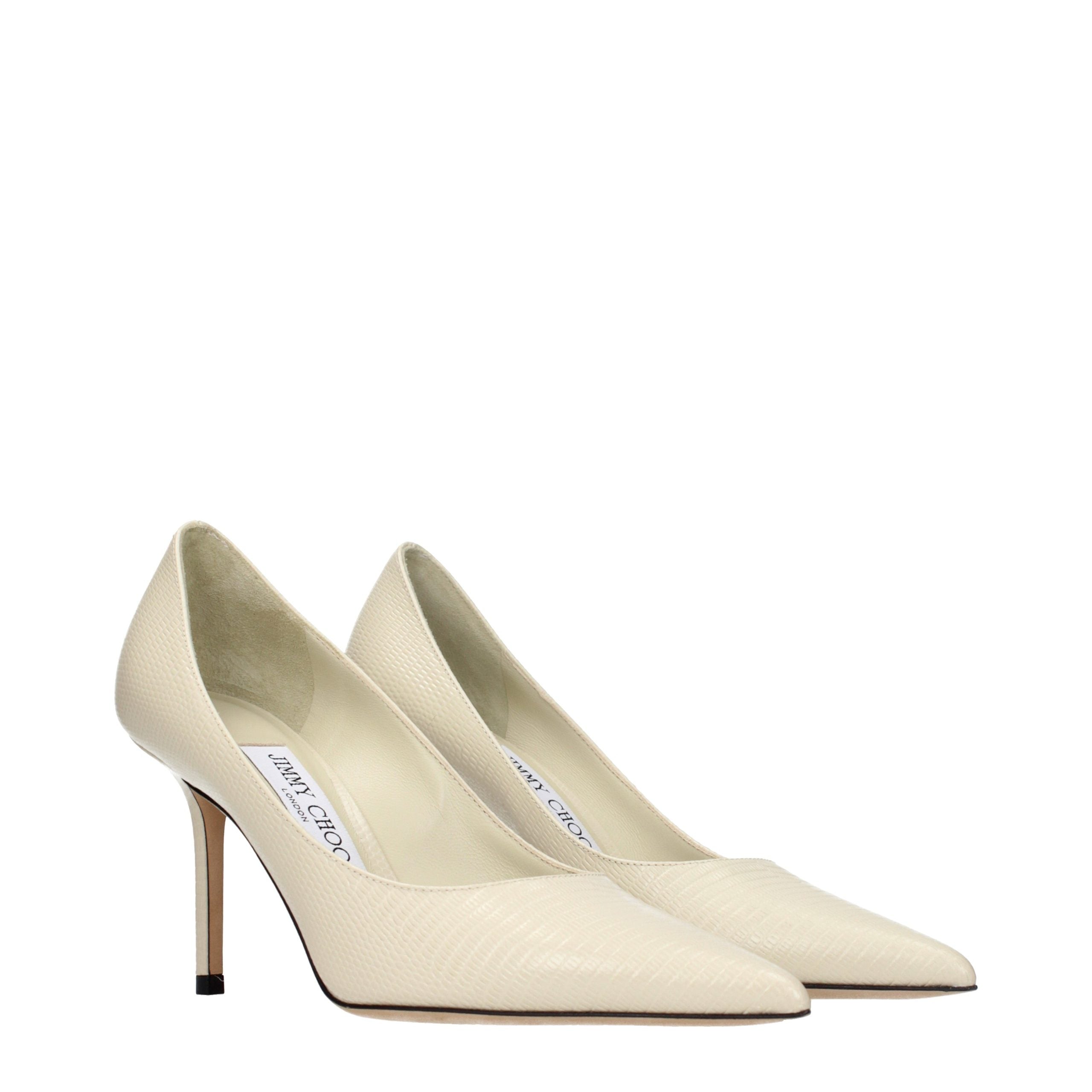 Jimmy Choo Beige Leather High Heel Women's Pumps