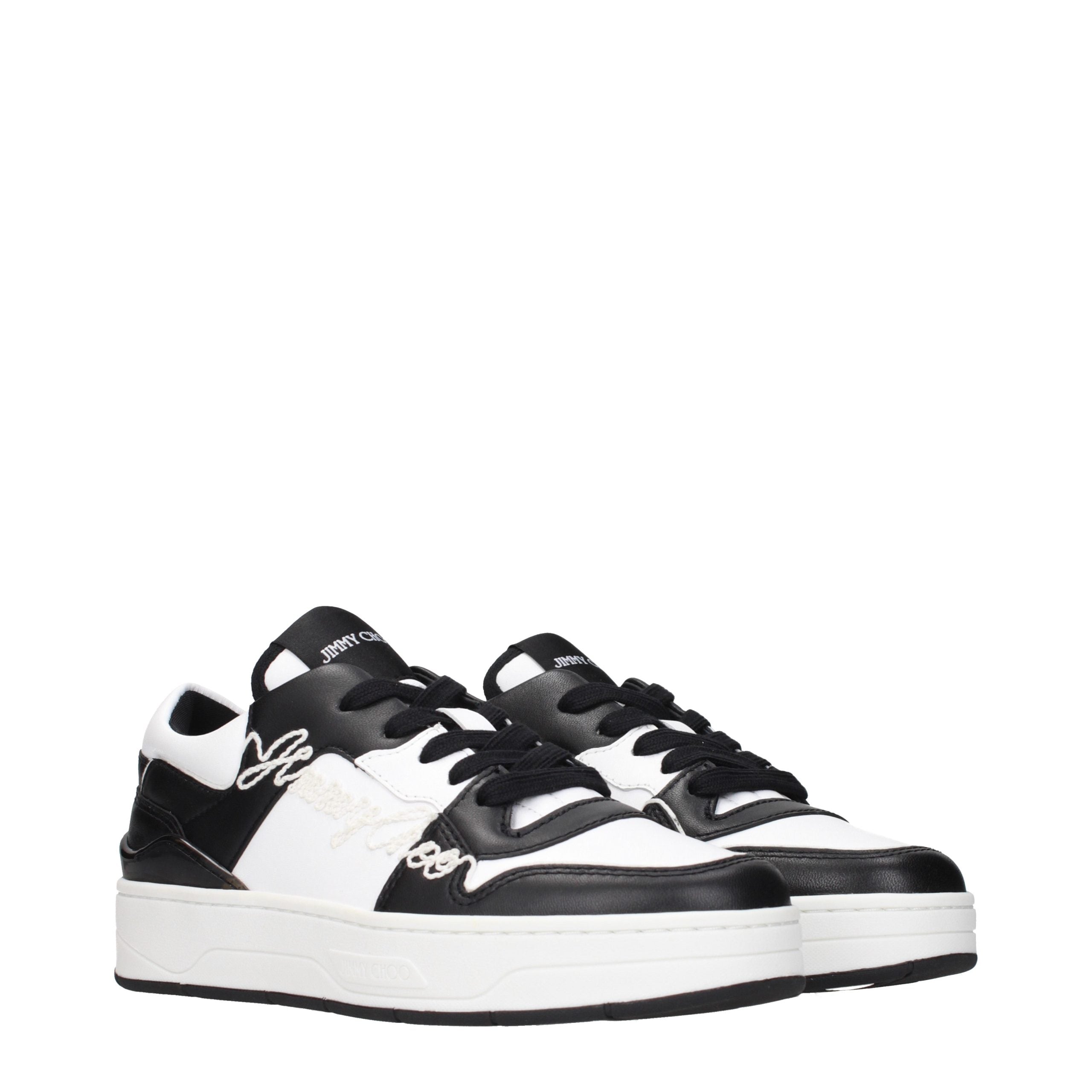 Jimmy Choo Black Leather Low Top Women's Sneakers