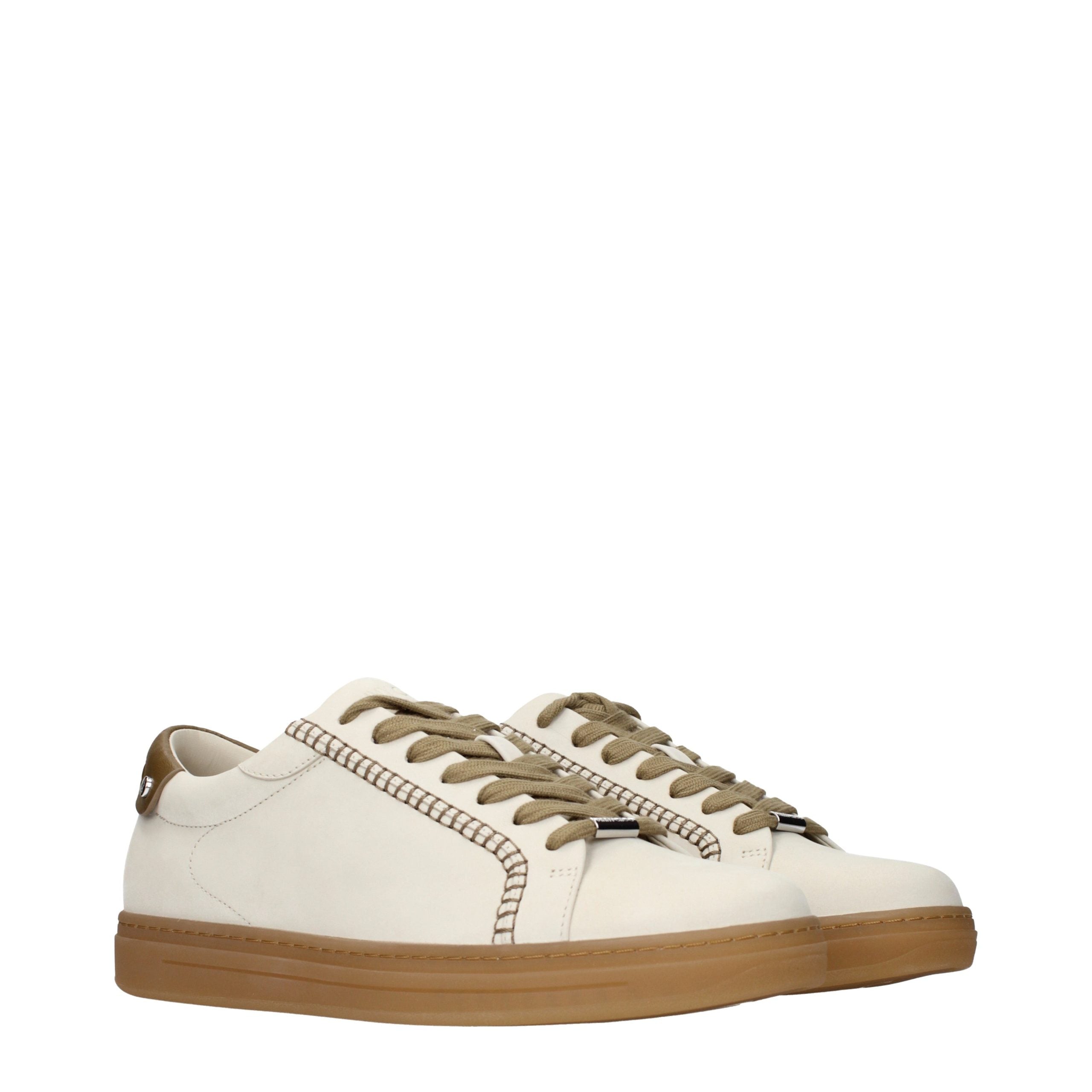 Jimmy Choo Beige Leather Men's Sneakers