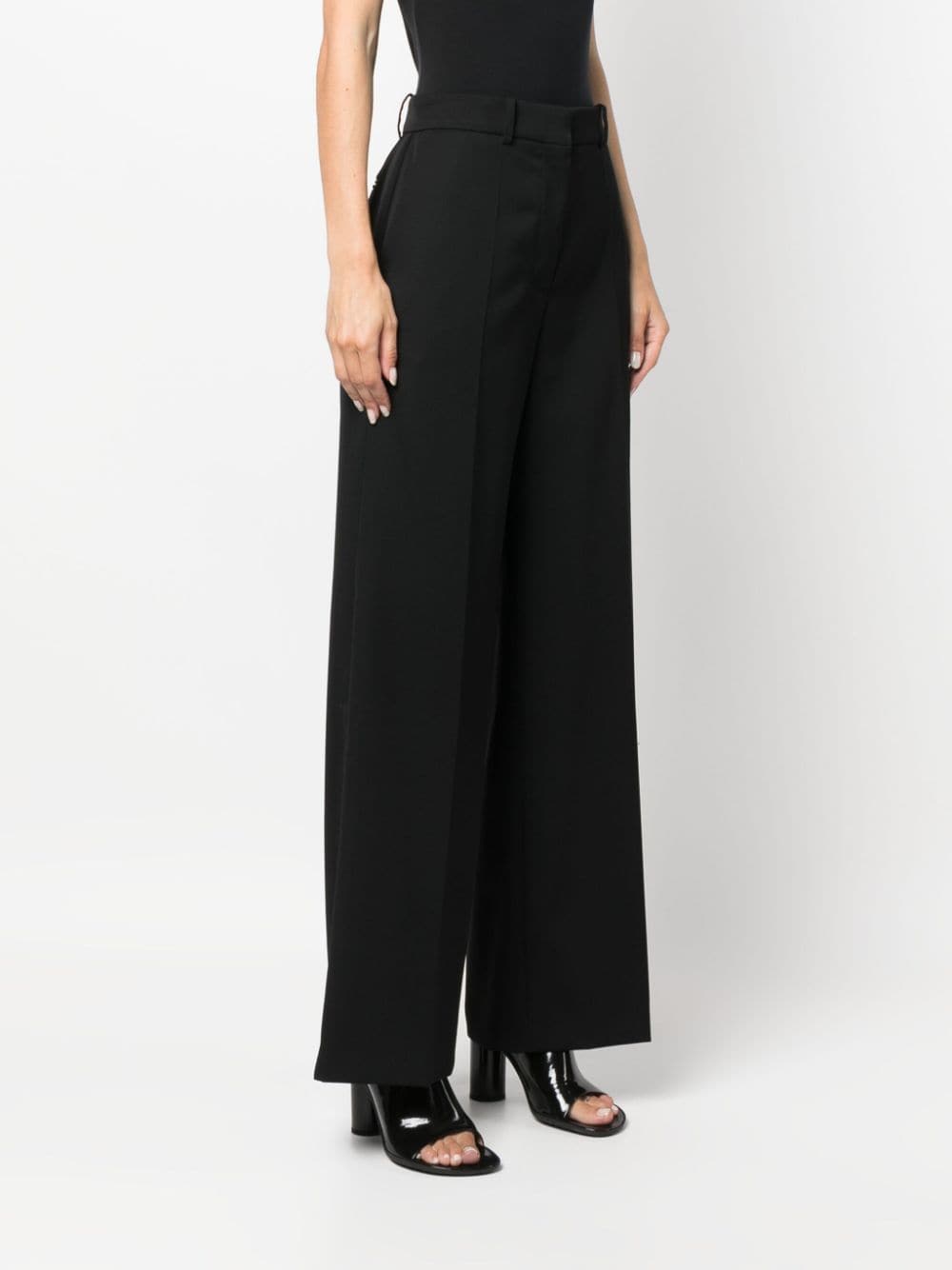 Lanvin Women's Wide Leg Wool Trousers