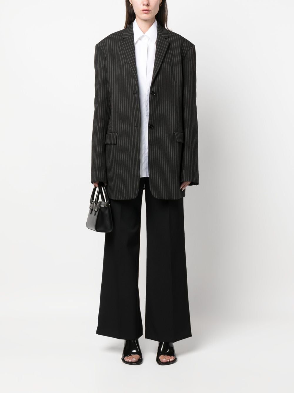 Lanvin Women's Wide Leg Wool Trousers
