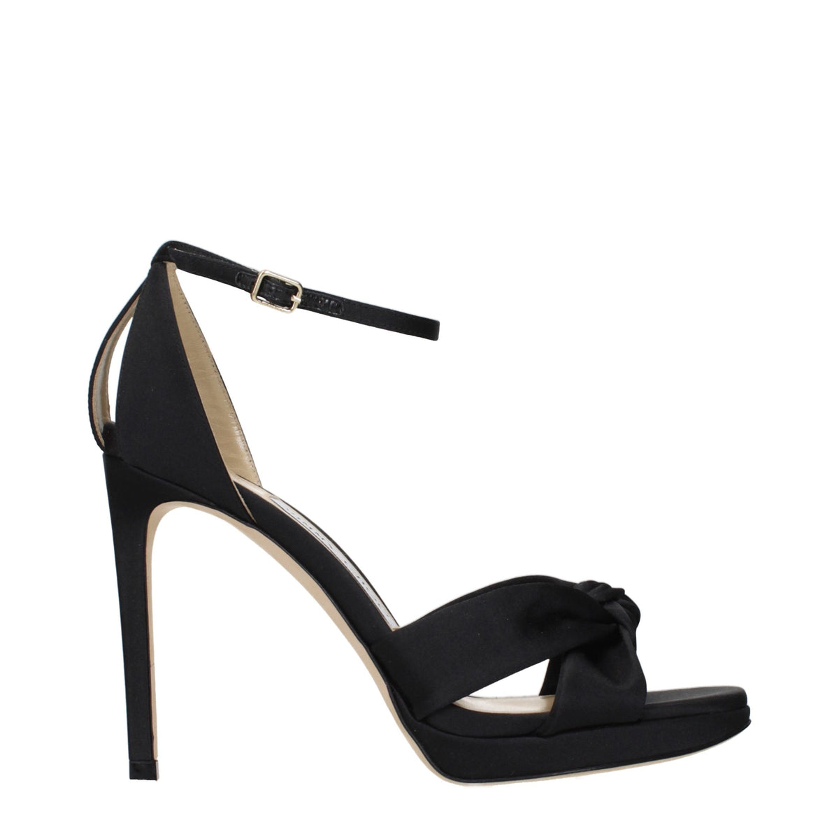 Jimmy Choo Black Satin Platform Women's Sandals