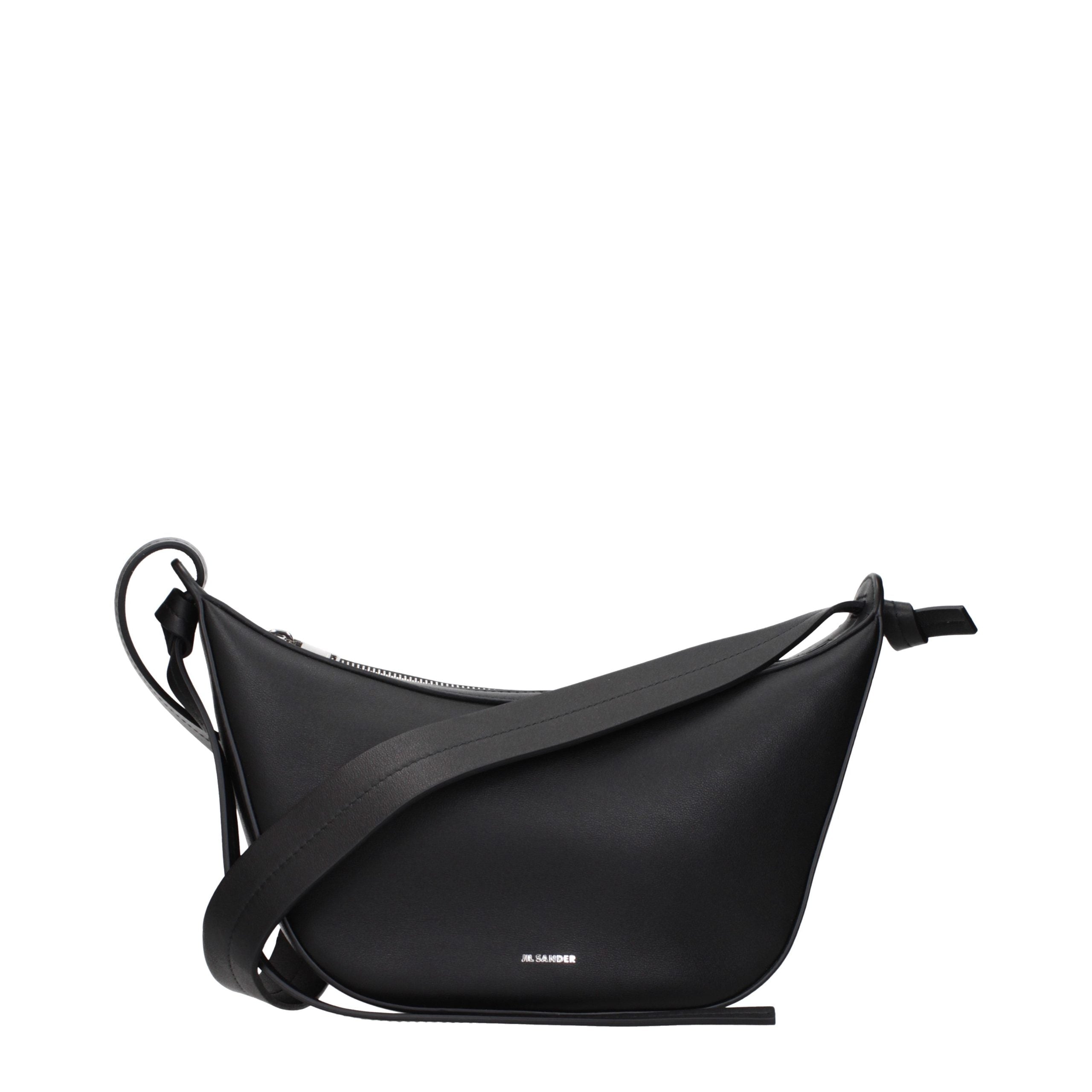 Jil Sander Black Leather Shoulder Women's Bag