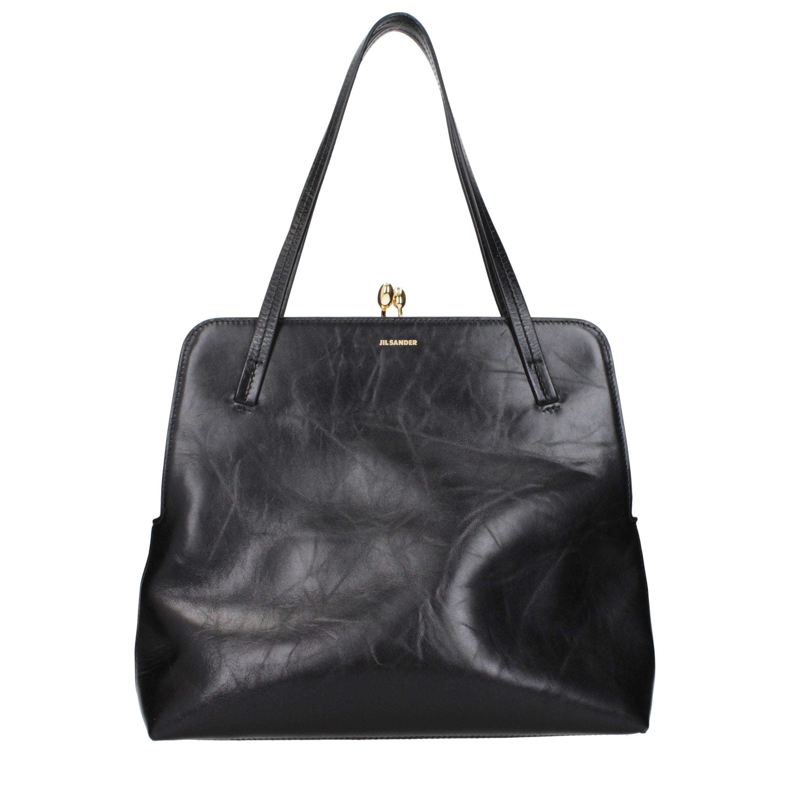 Jil Sander Black Leather Shoulder Women's Bag