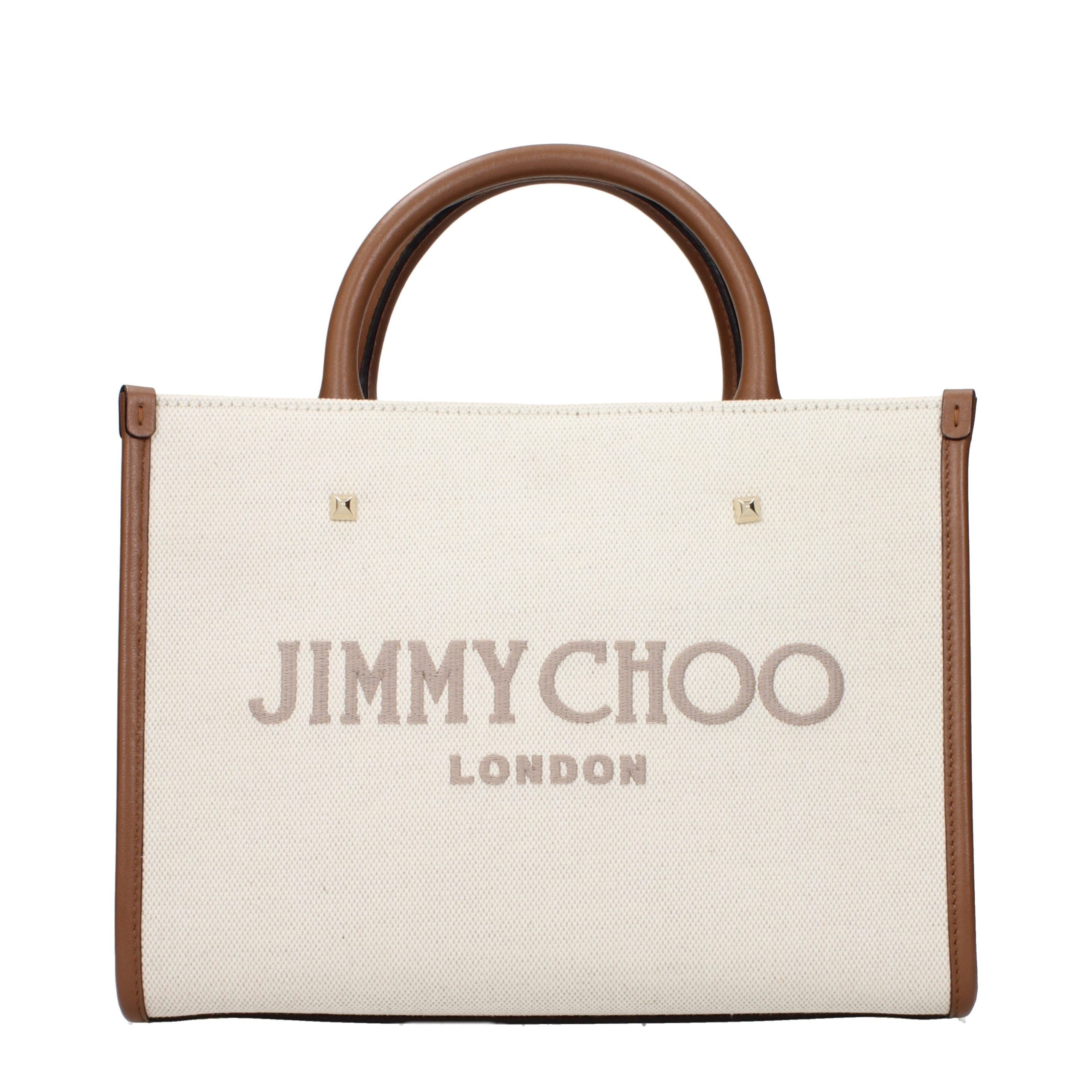 Jimmy Choo Beige Fabric Women's Handbag