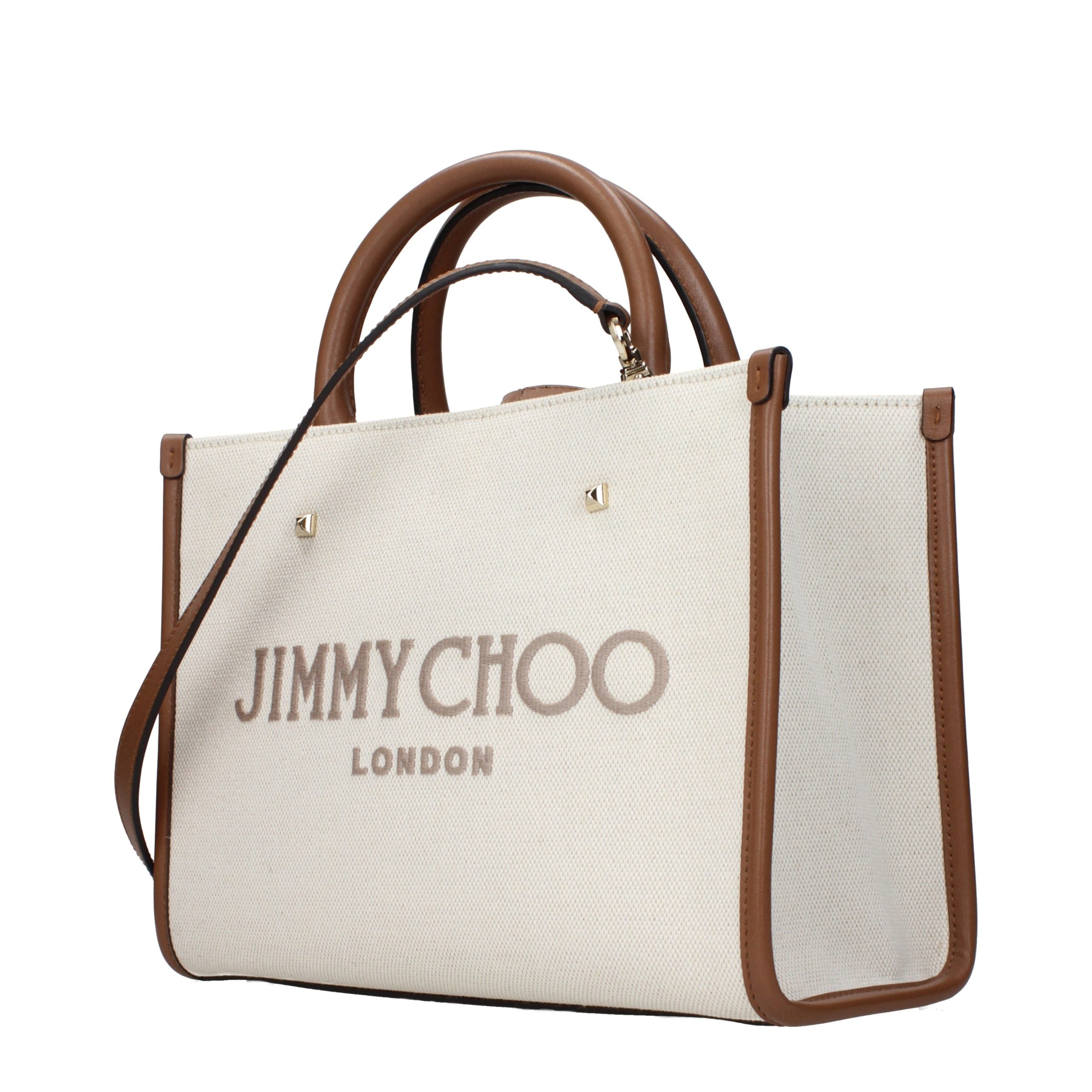 Jimmy Choo Beige Fabric Women's Handbag