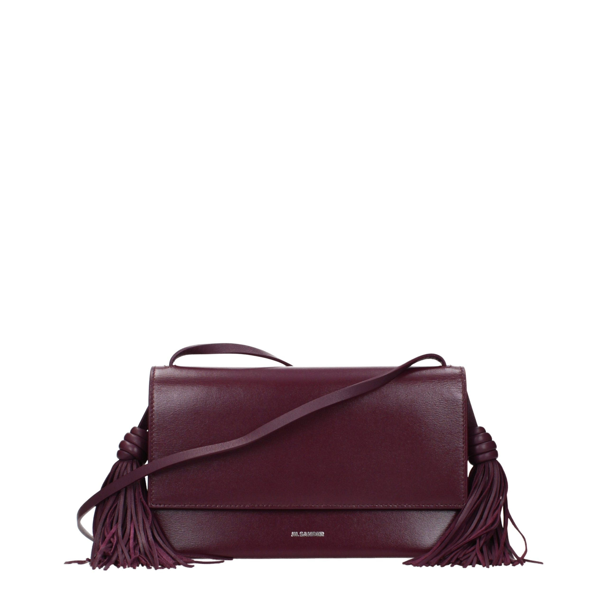 Jil Sander Red Leather Crossbody Women's Bag