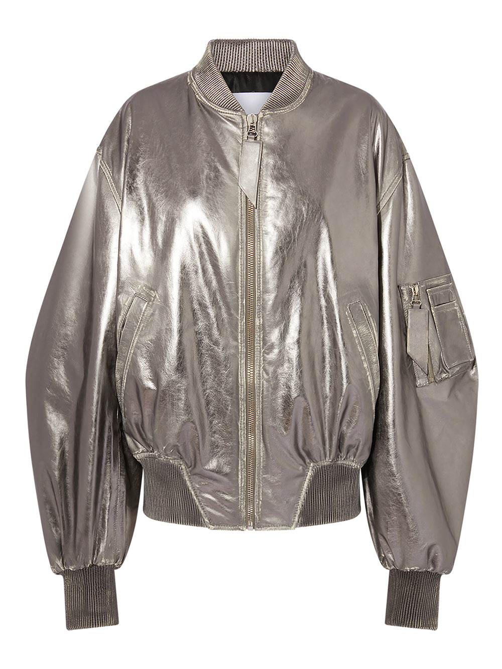 The Attico Women's Mirrored Leather Bomber Jacket - Runway