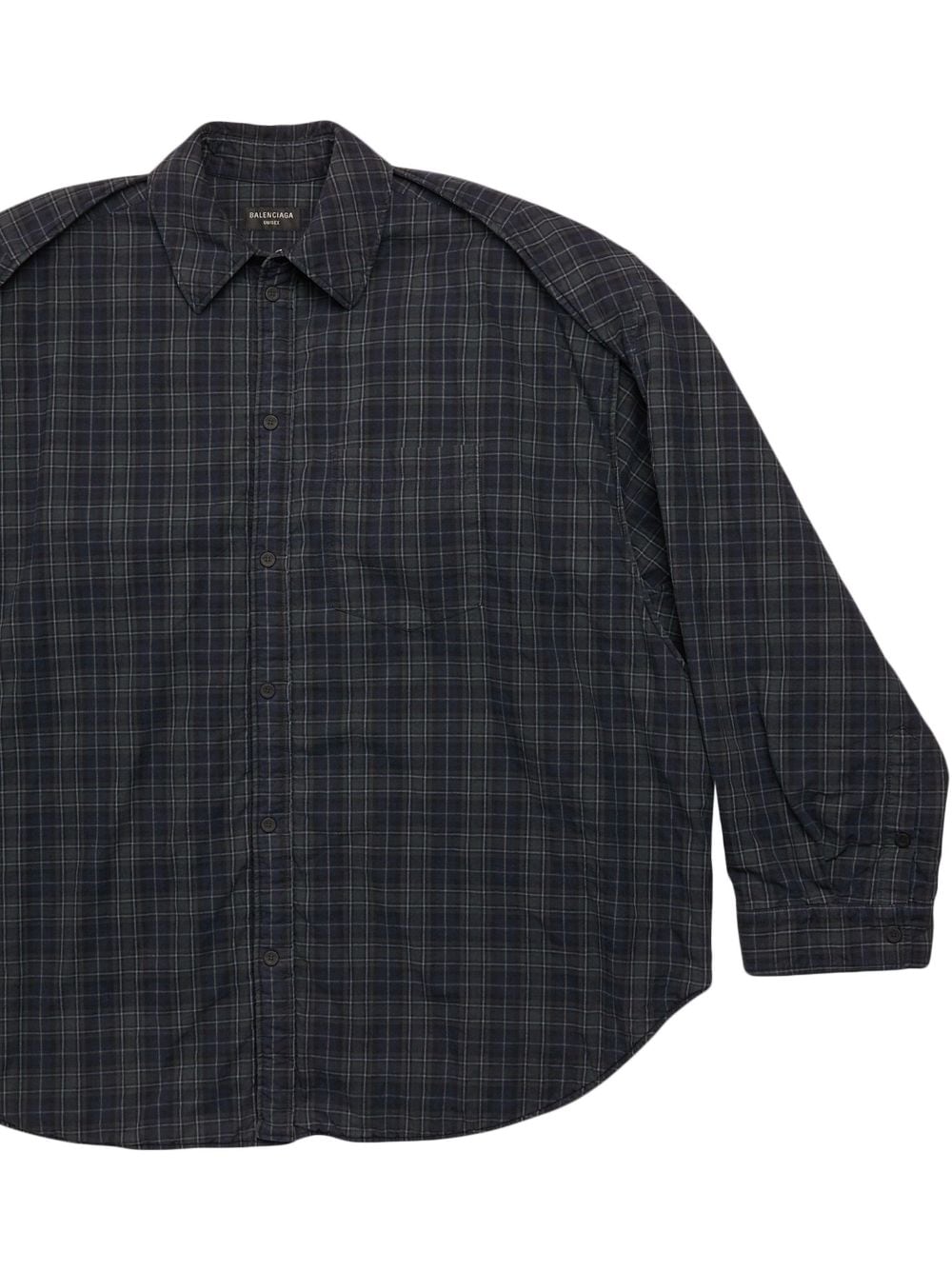 Balenciaga Men's Checked Pattern Flannel Shirt