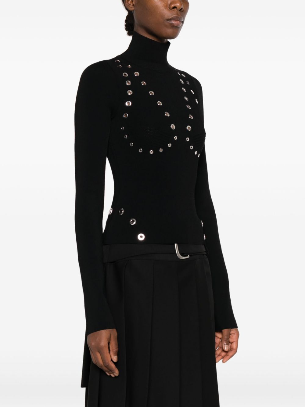 Off White Fashion Women's High Neck Viscose Sweater
