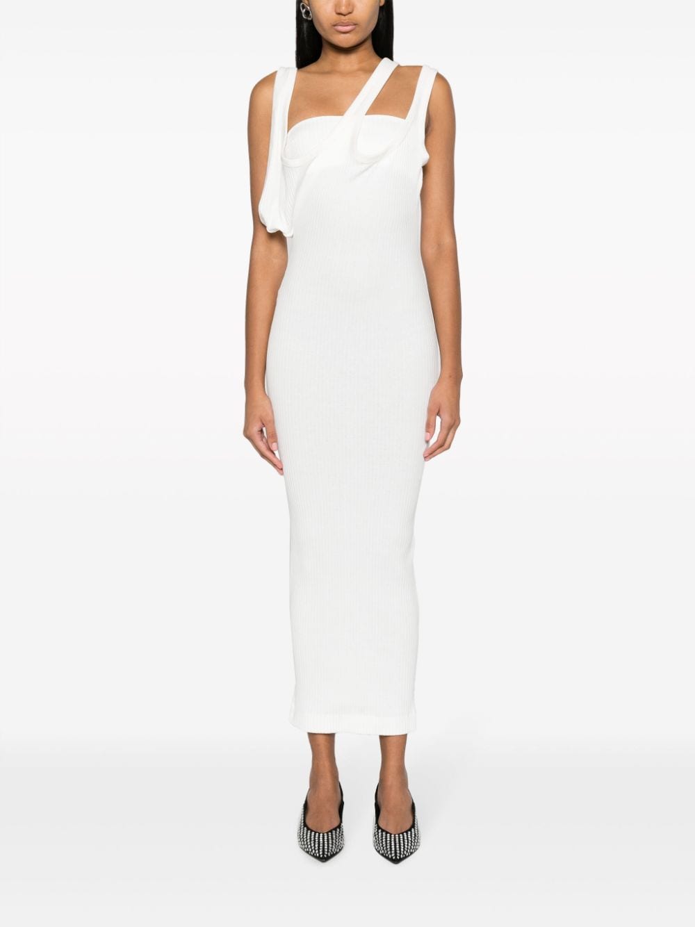 The Attico Women's Ribbed Jersey Midi Dress - Runway