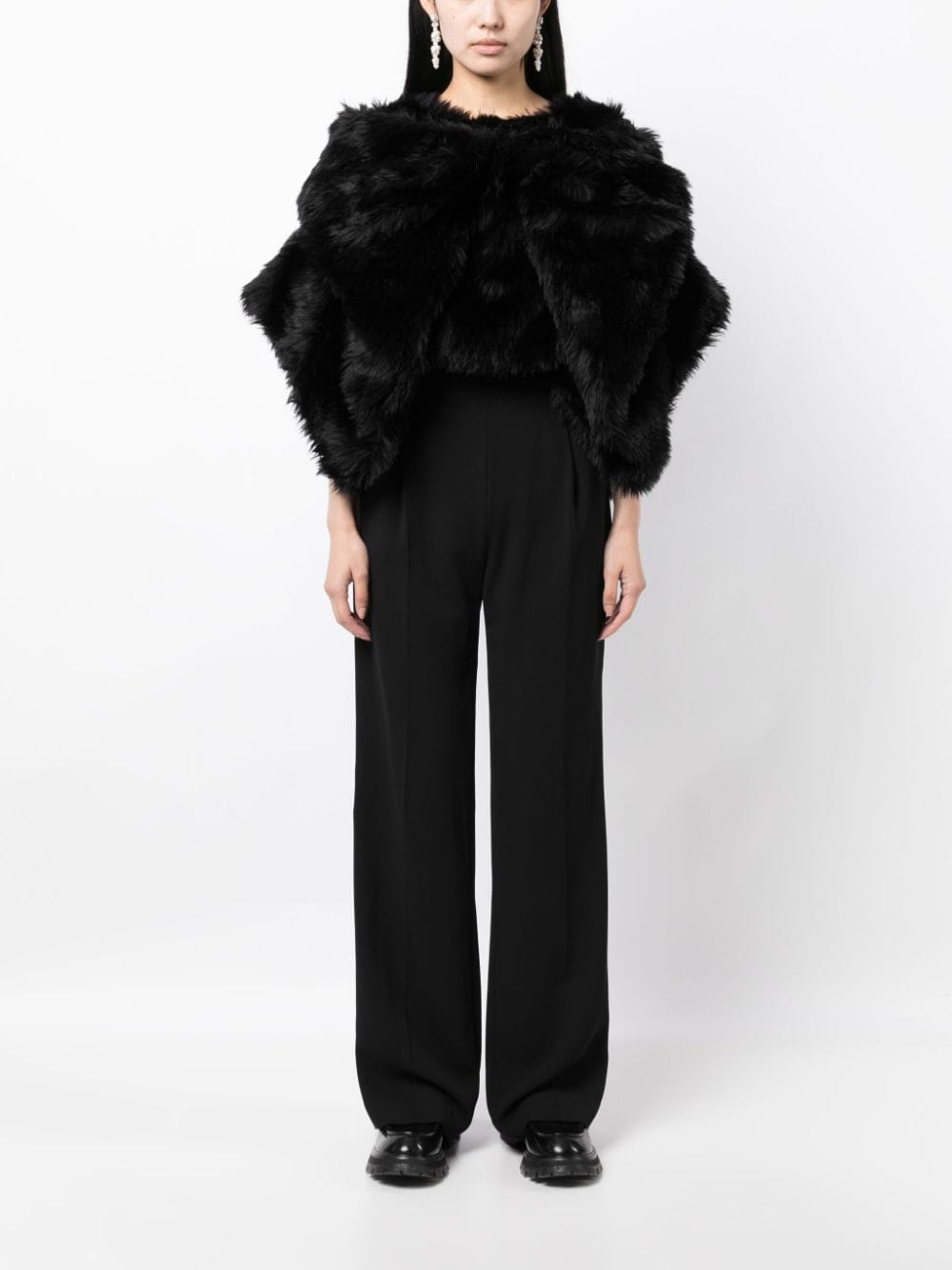 Comme Des Garcons Women's Fur-Design Cropped Blouse