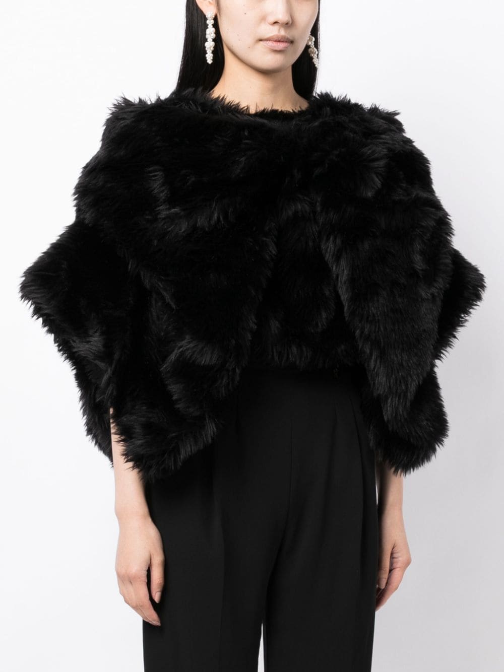 Comme Des Garcons Women's Fur-Design Cropped Blouse