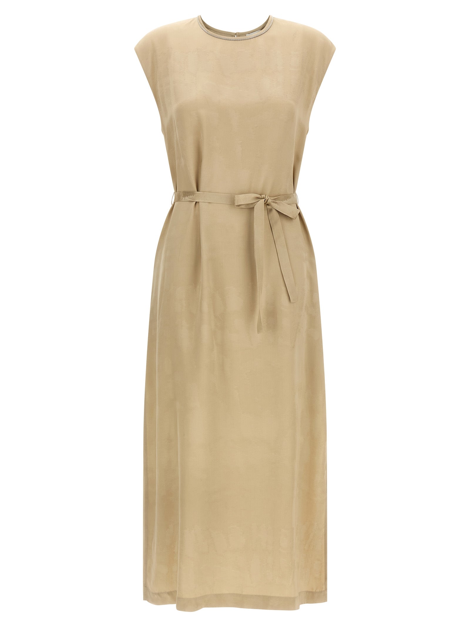 Peserico Beige Viscose Midi Women's Dress