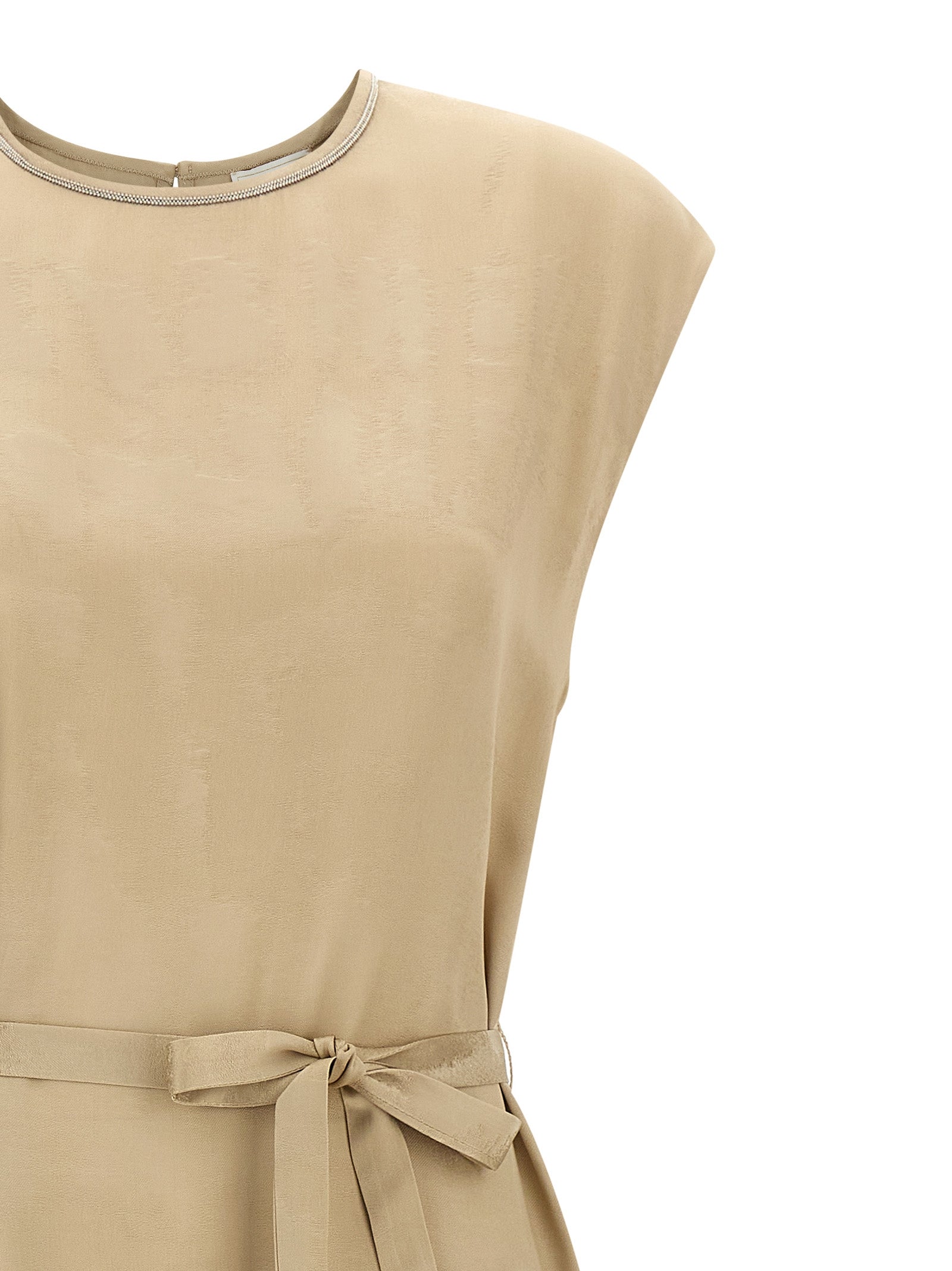 Peserico Beige Viscose Midi Women's Dress