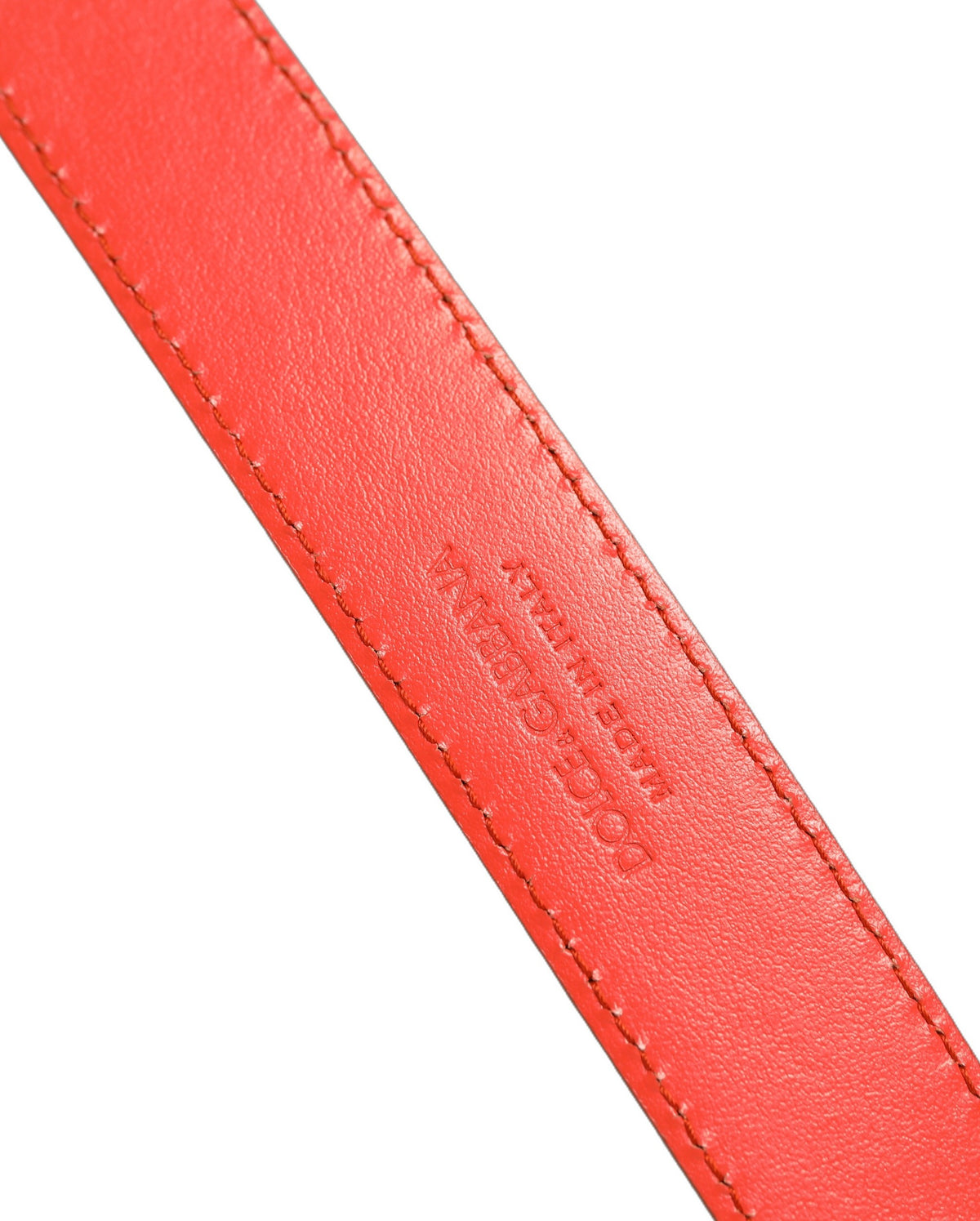 Dolce & Gabbana Red Leather Silver Metal Buckle Cintura Women's Belt