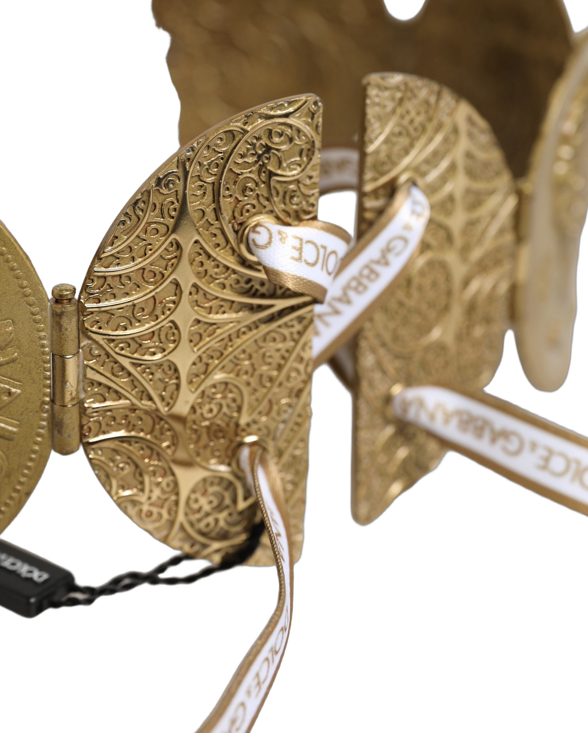 Dolce & Gabbana Gold Tone Brass Coin Metal Waist Cintura Women's Belt