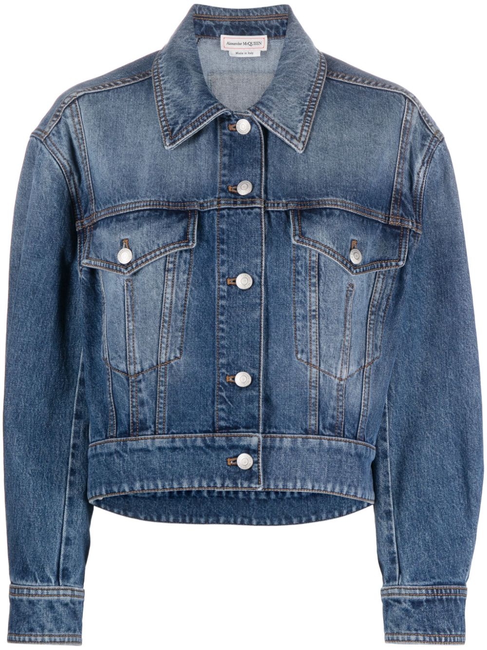 Alexander Mcqueen Women's Cropped Denim Jacket
