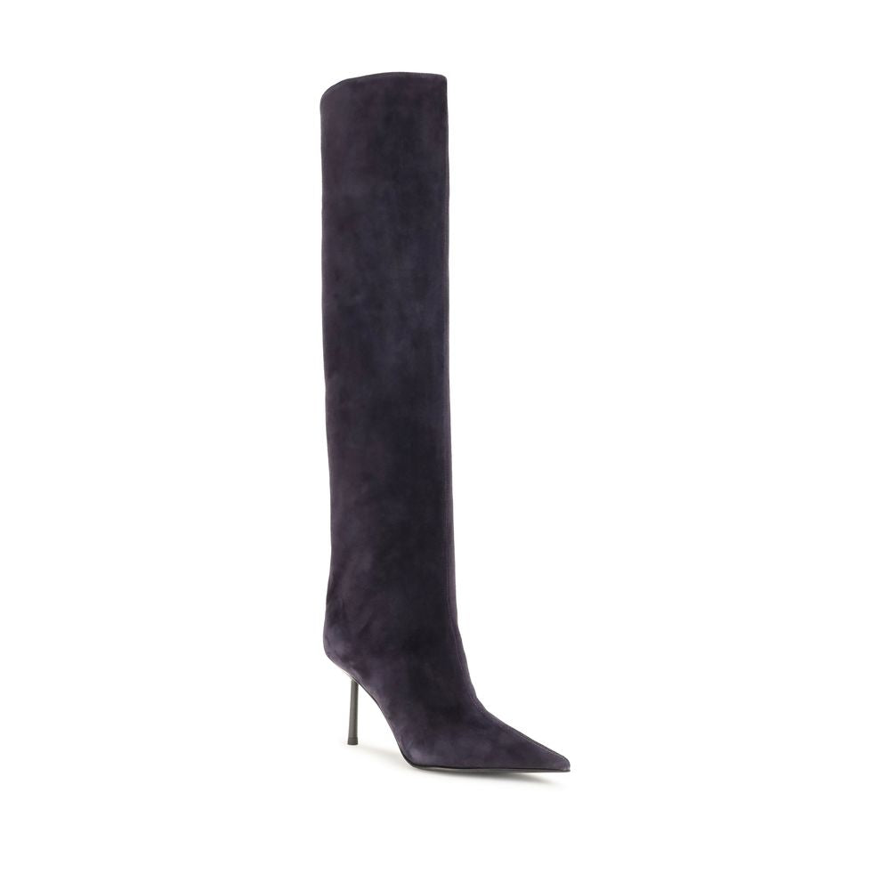 LE SILLA Blue Calf Leather Bos Taurus Over The Women's Knee