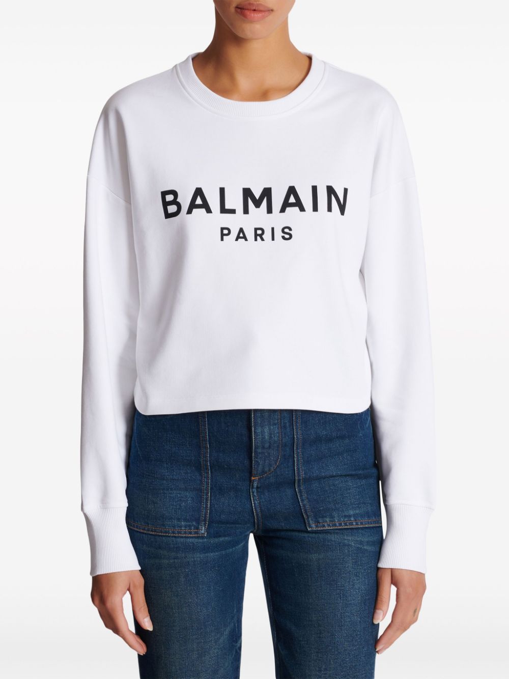 Balmain Women's Logo-Print Cotton Sweatshirt