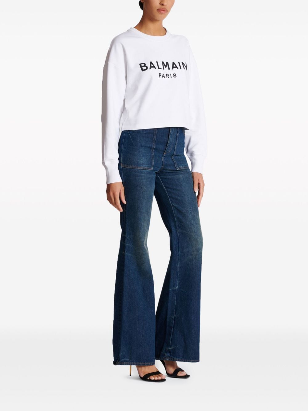 Balmain Women's Logo-Print Cotton Sweatshirt