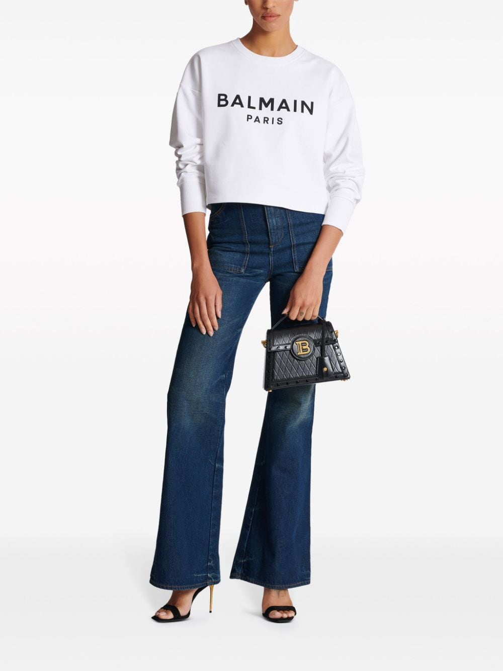 Balmain Women's Logo-Print Cotton Sweatshirt