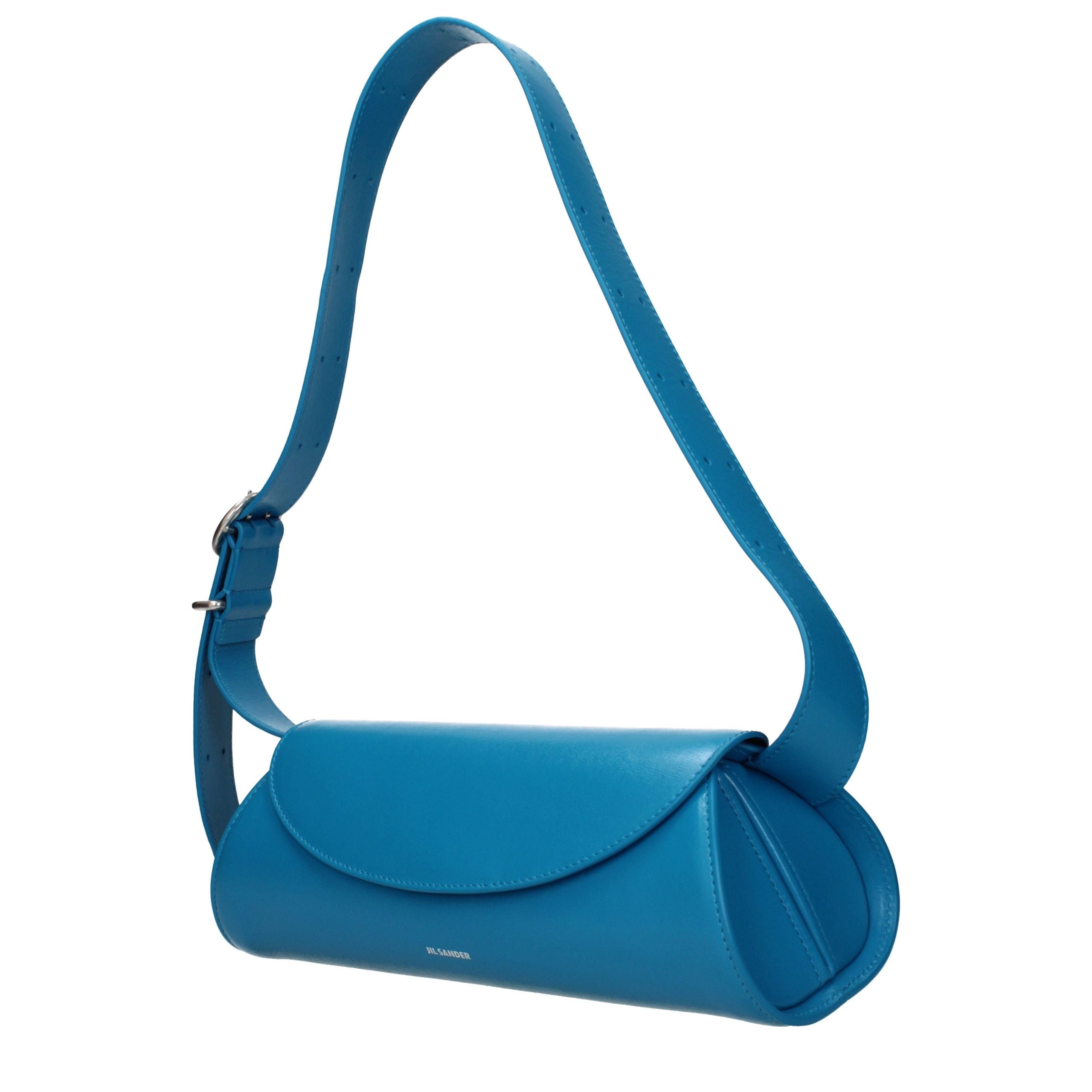 Jil Sander Blue Leather Crossbody Women's Bag