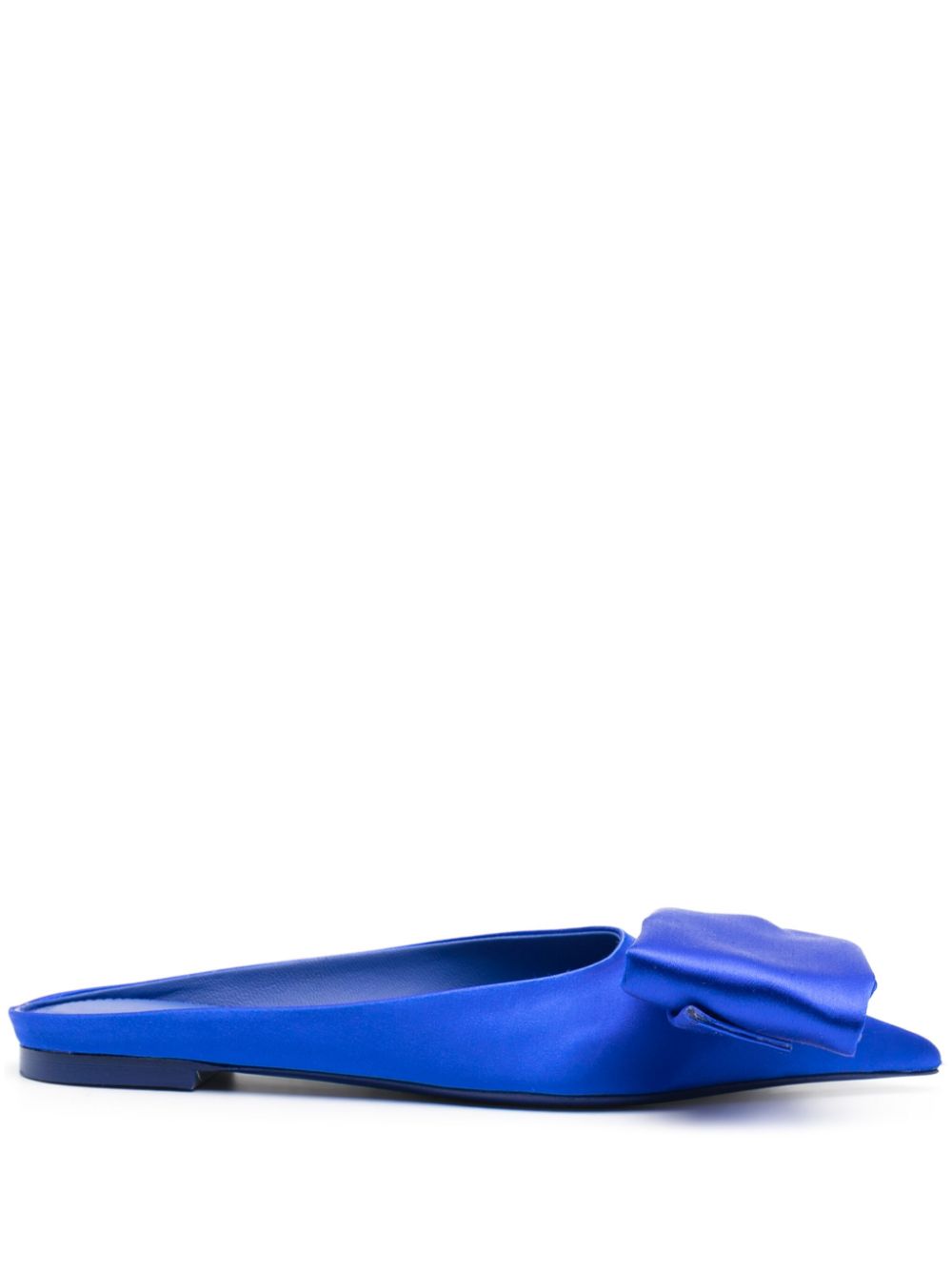 Ferragamo Women's Asymmetric-Bow Satin Mules