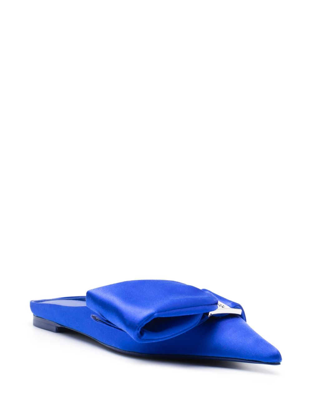 Ferragamo Women's Asymmetric-Bow Satin Mules
