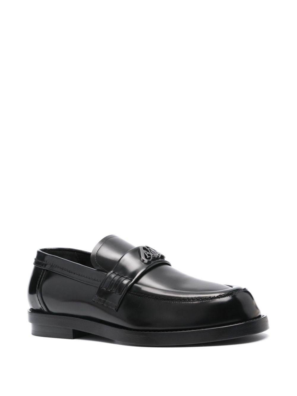 Alexander Mcqueen Men's Logo-Plaque Leather Loafers