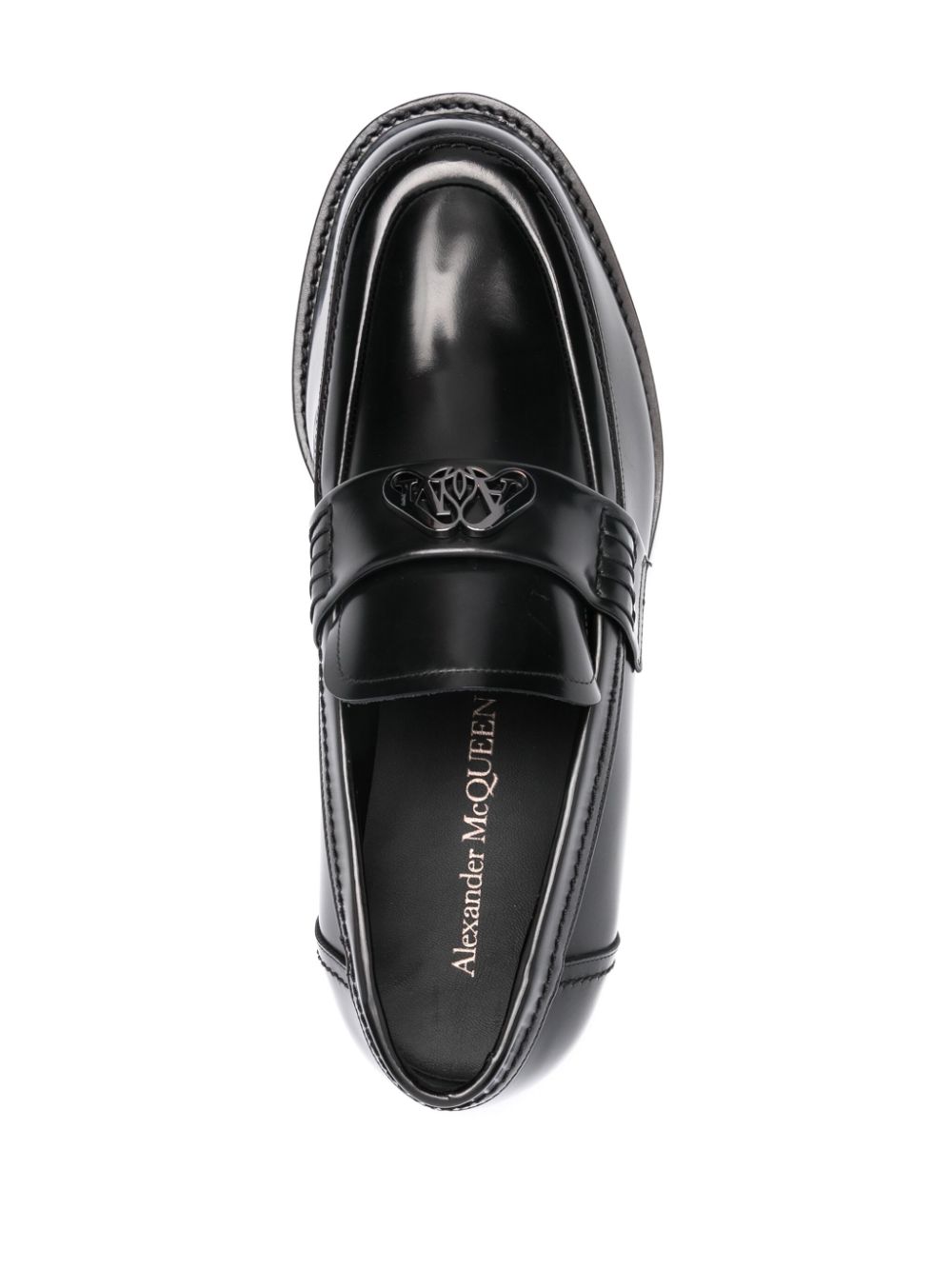 Alexander Mcqueen Men's Logo-Plaque Leather Loafers