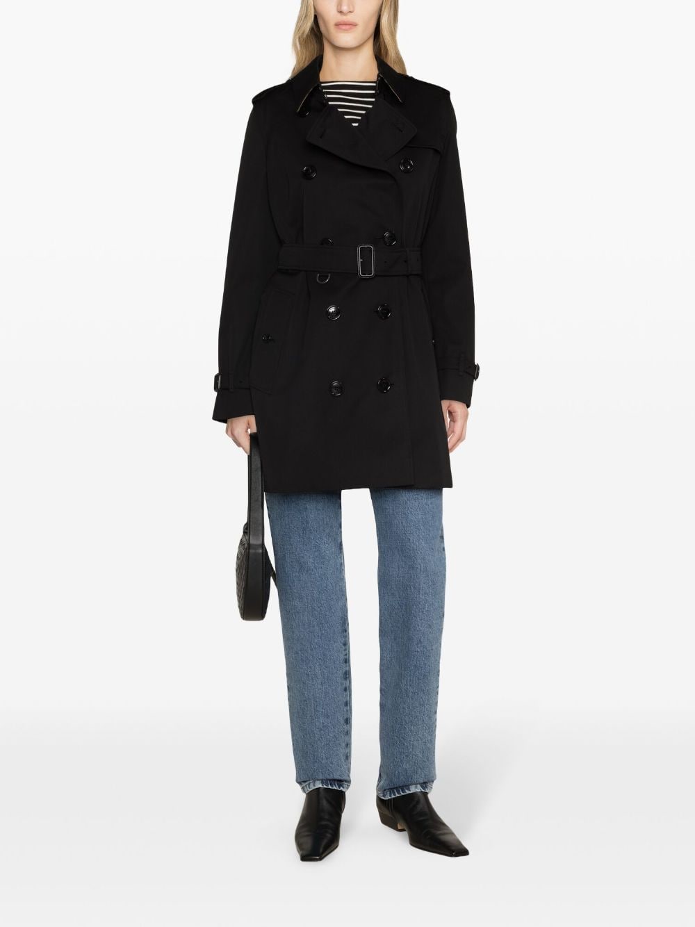 Burberry Women's Vintage Check-Pattern Lining Mid-Length Kensington Cotton Trench Coat