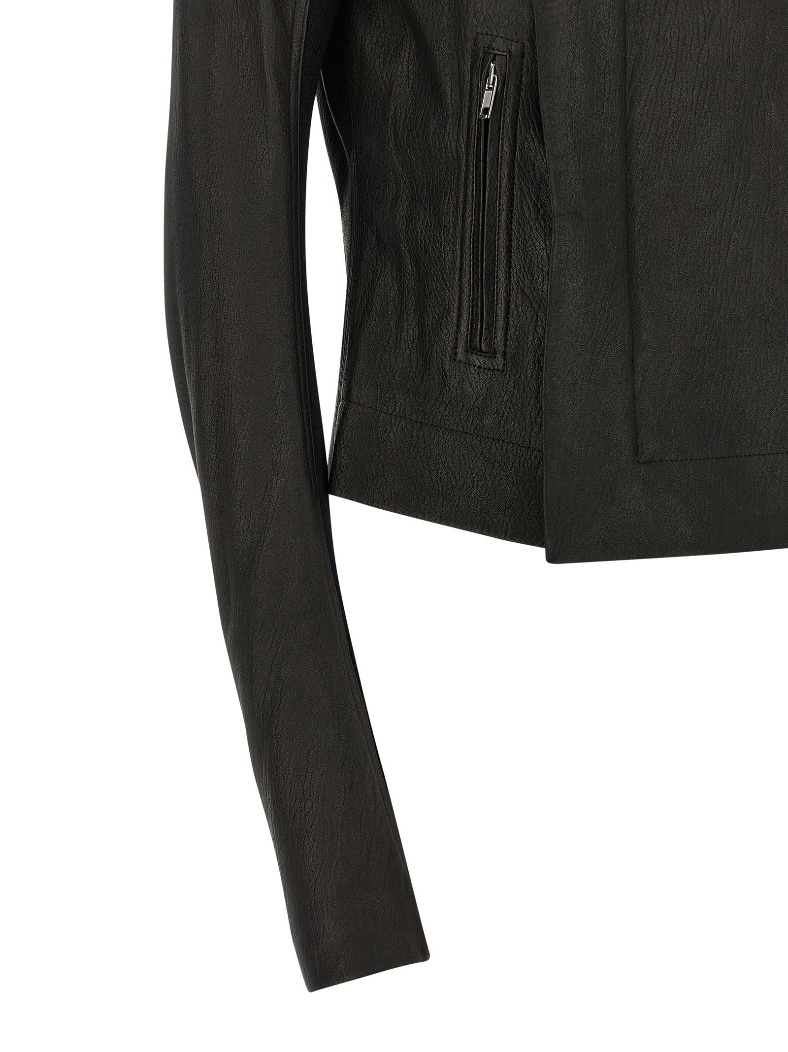 Rick Owens Black Lamb Leather Leather Women's Jacket