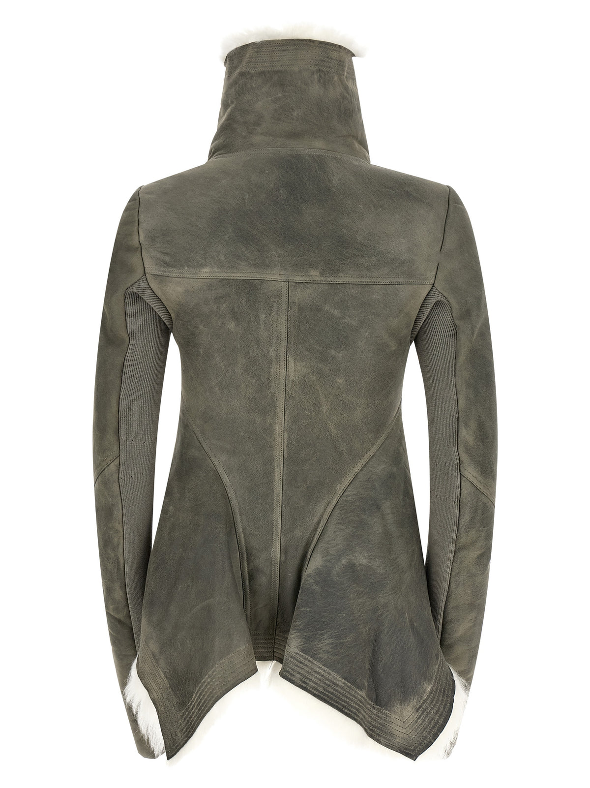 Rick Owens Gray Lamb Fur Leather Women's Jacket