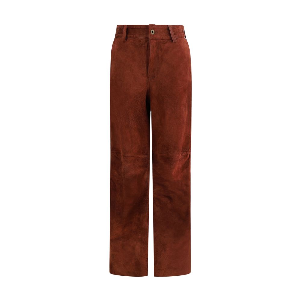 Salvatore Santoro Bordeaux Leather Casual Women's Pants