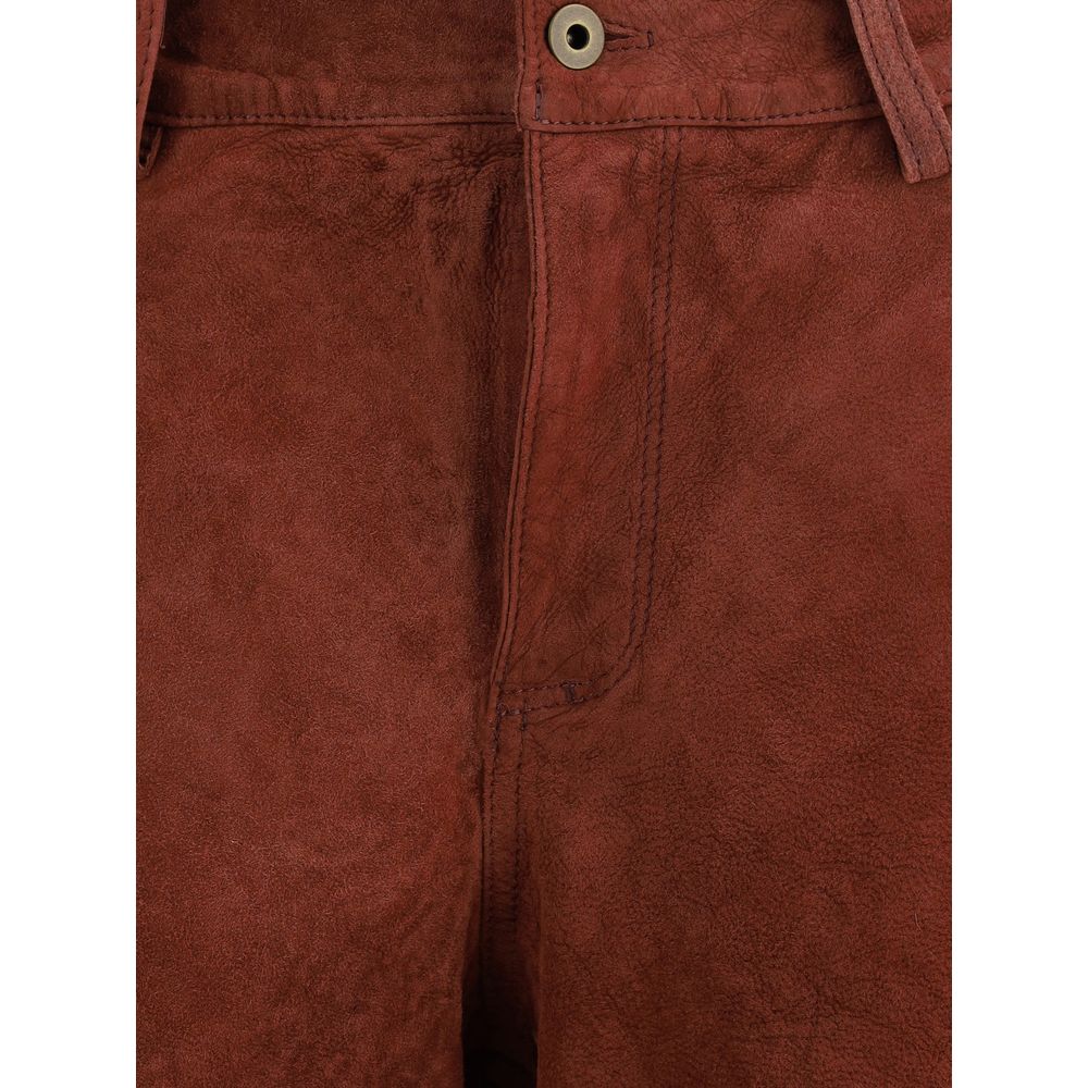 Salvatore Santoro Bordeaux Leather Casual Women's Pants