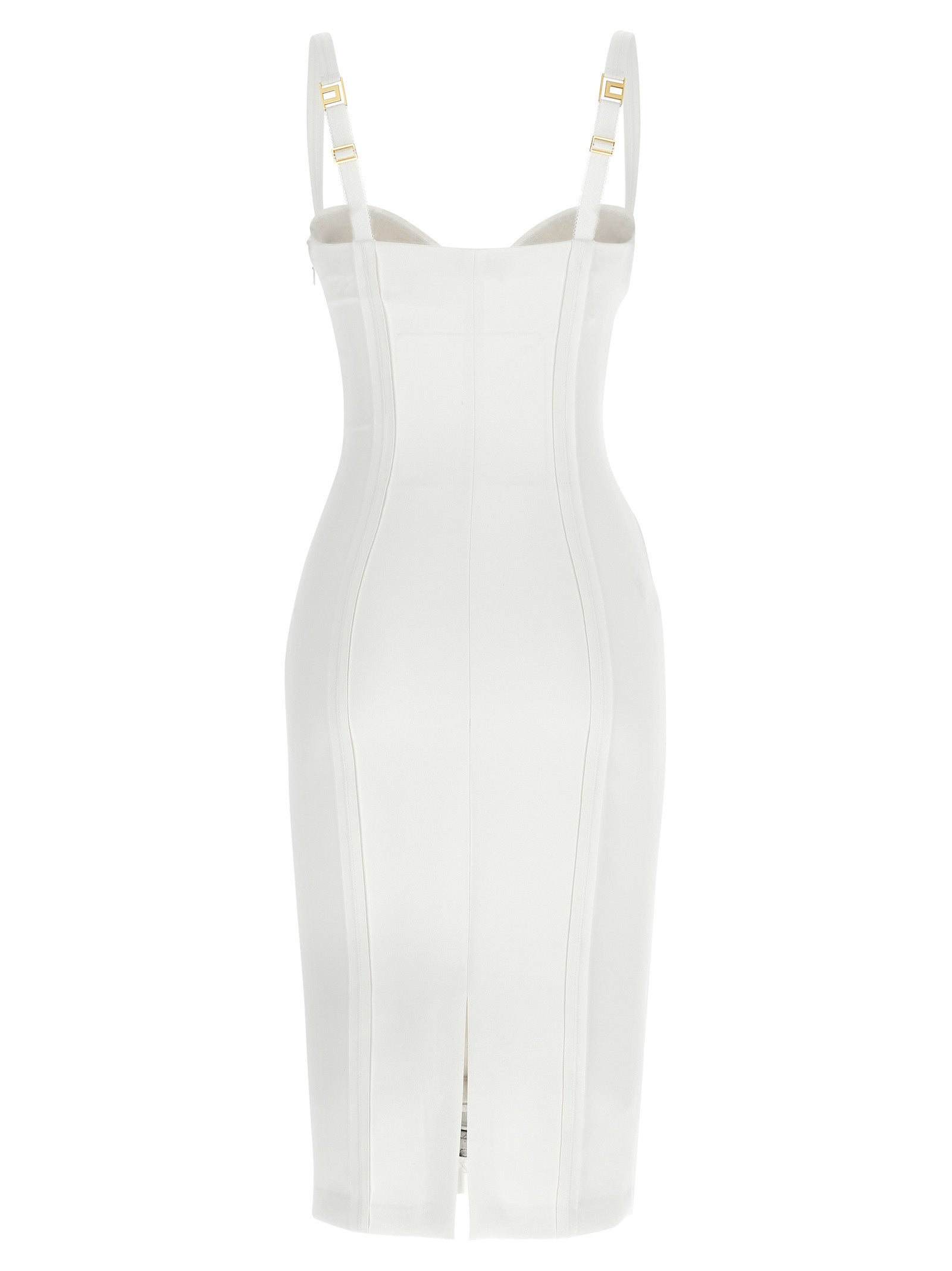 Elisabetta Franchi White Polyester Midi Women's Dress