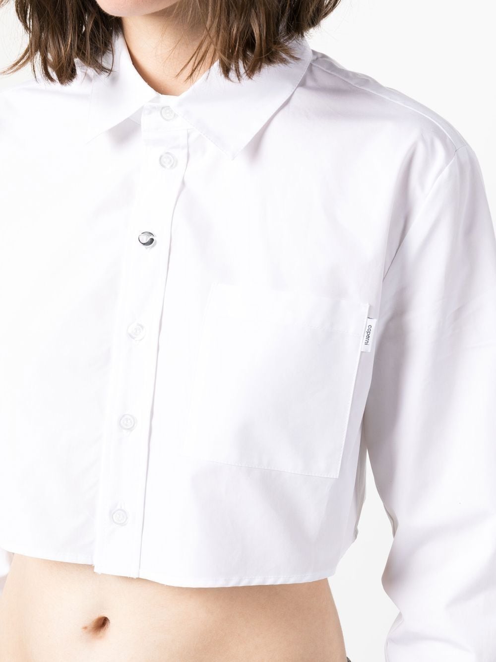 Coperni Women's Cropped Cotton Shirt