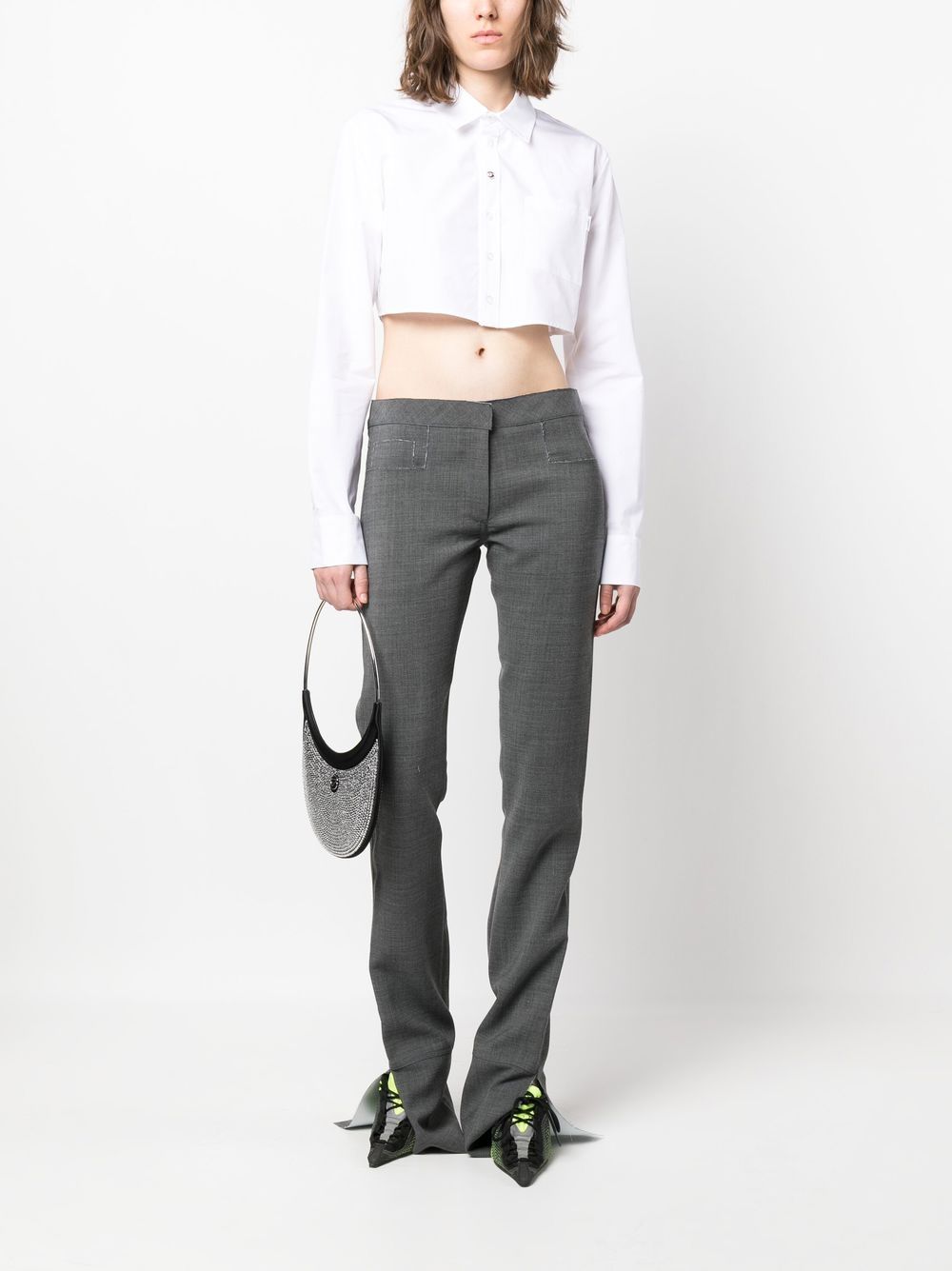Coperni Women's Cropped Cotton Shirt