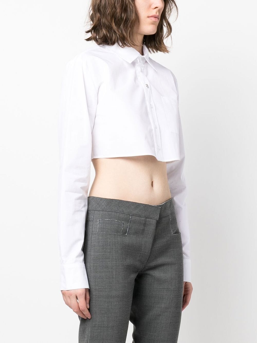 Coperni Women's Cropped Cotton Shirt