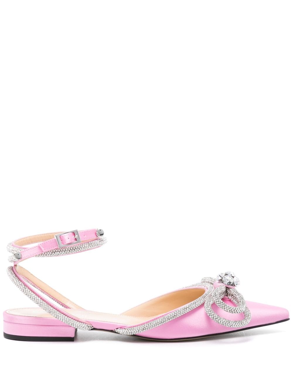 Mach & Mach Pre Women's Double Bow Satin Flats
