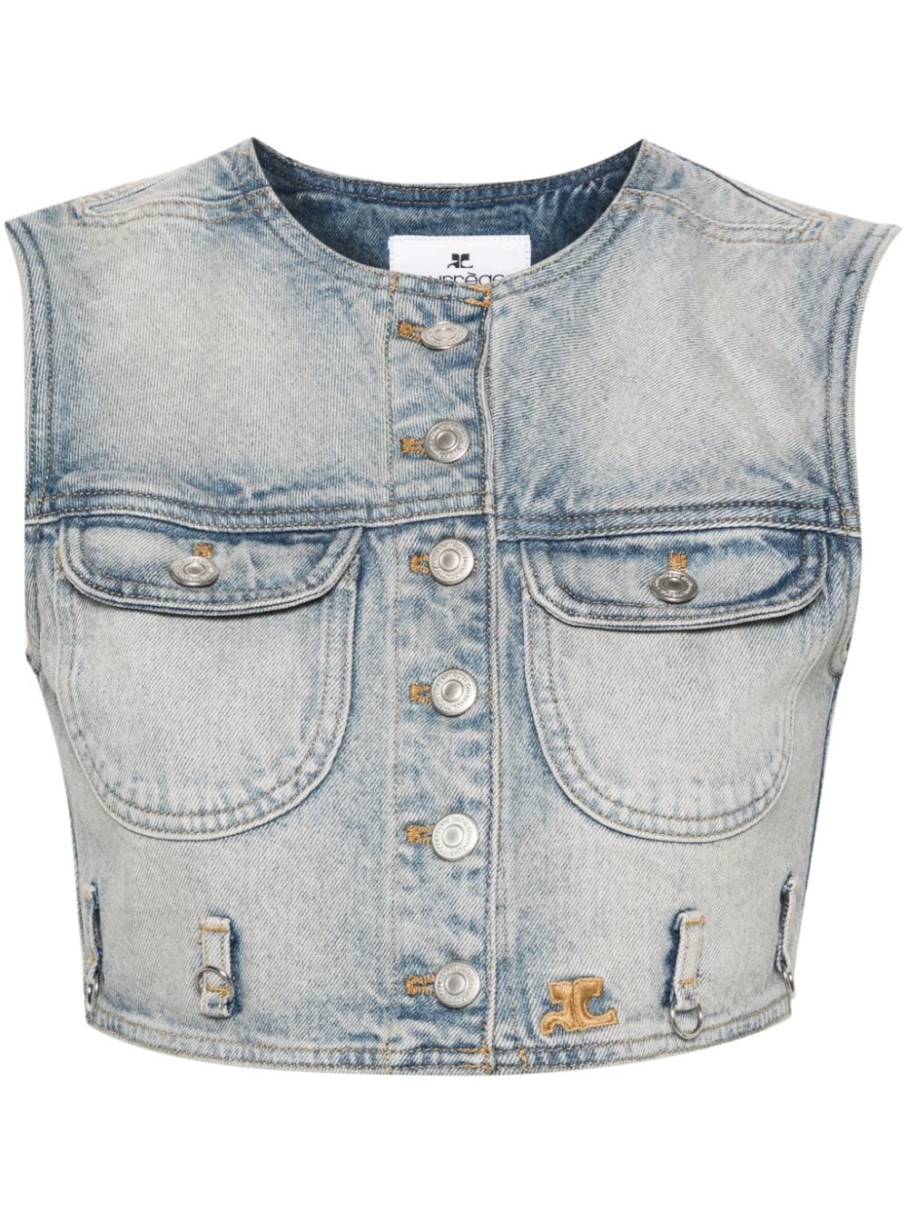 Courreges Pre Women's Denim Cropped Vest