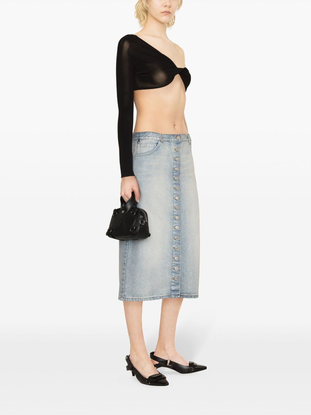 Courreges Pre Women's Denim Midi Skirt